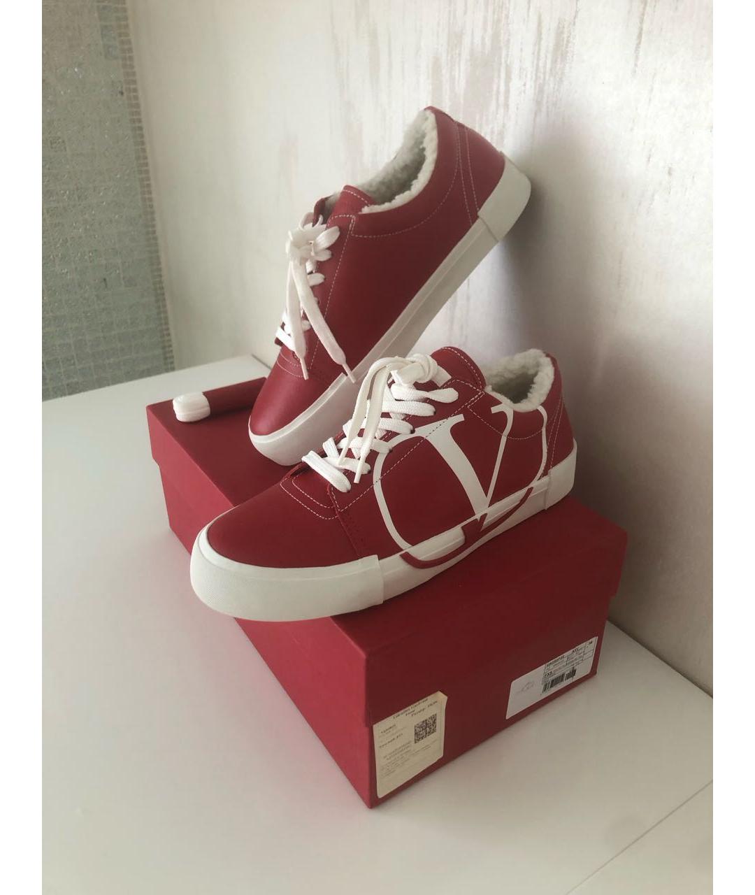 VALENTINO Красные кожаные кеды, фото 2