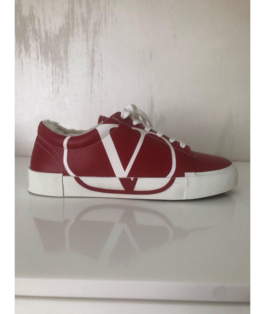 VALENTINO Красные кожаные кеды, фото 8