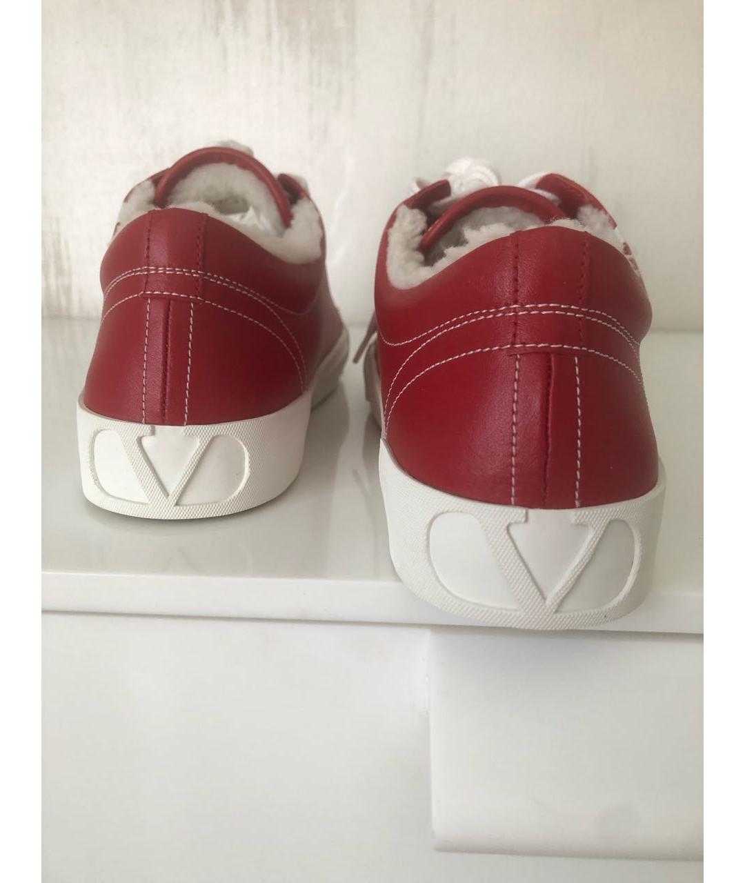 VALENTINO Красные кожаные кеды, фото 4