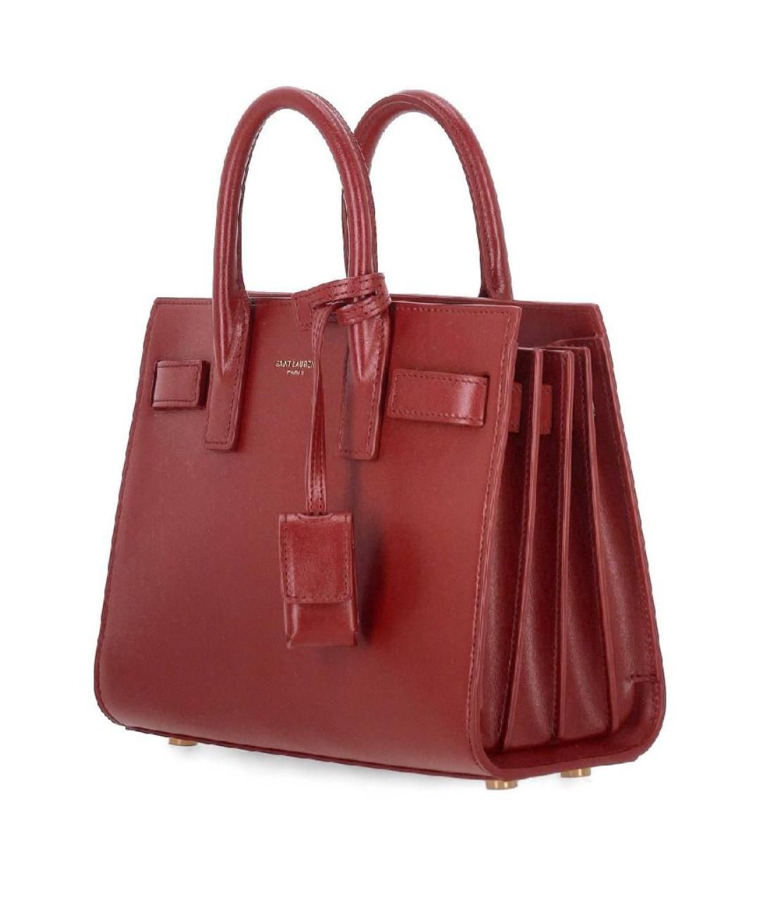 SAINT LAURENT Красная кожаная сумка через плечо, фото 2