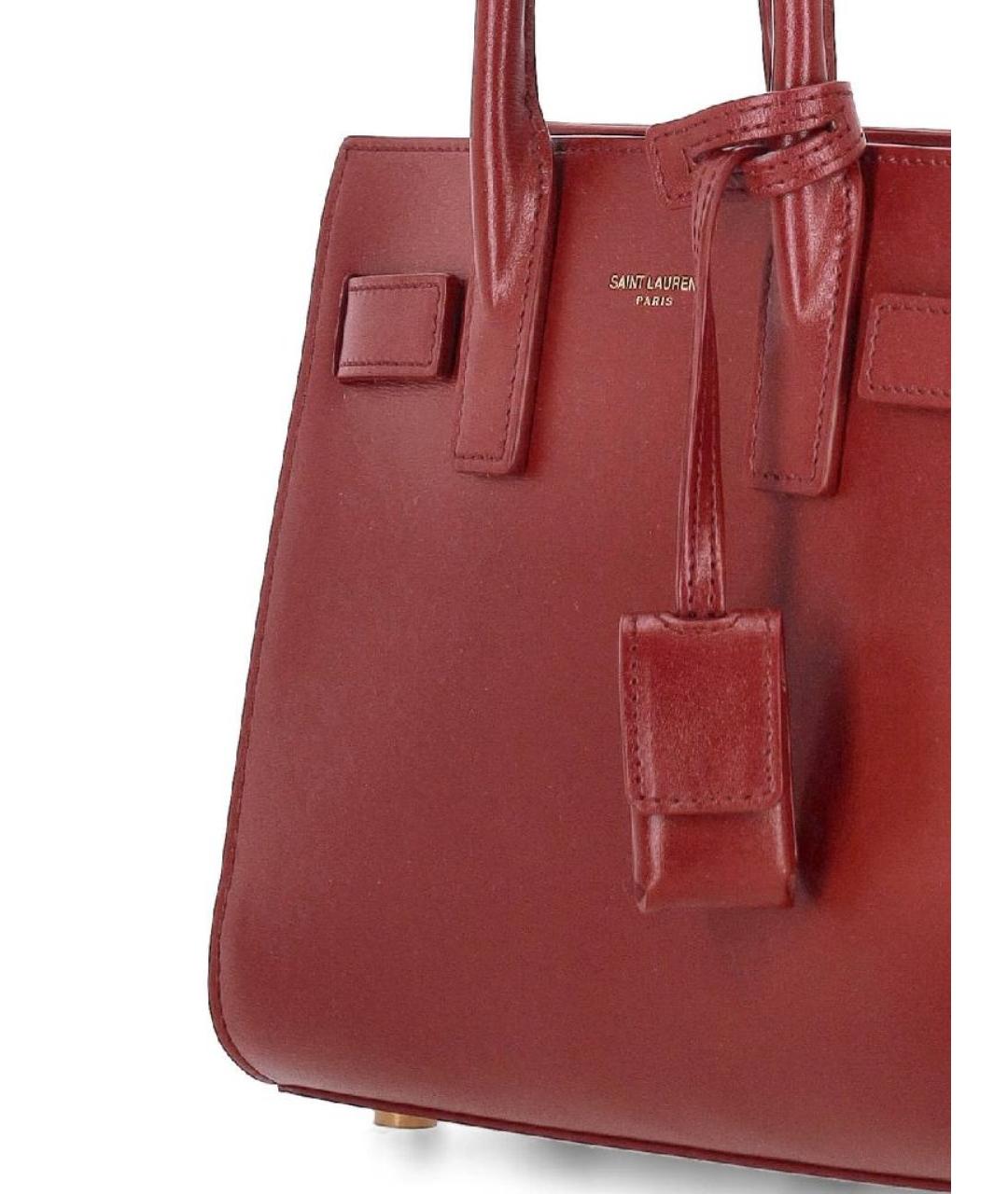 SAINT LAURENT Красная кожаная сумка через плечо, фото 3