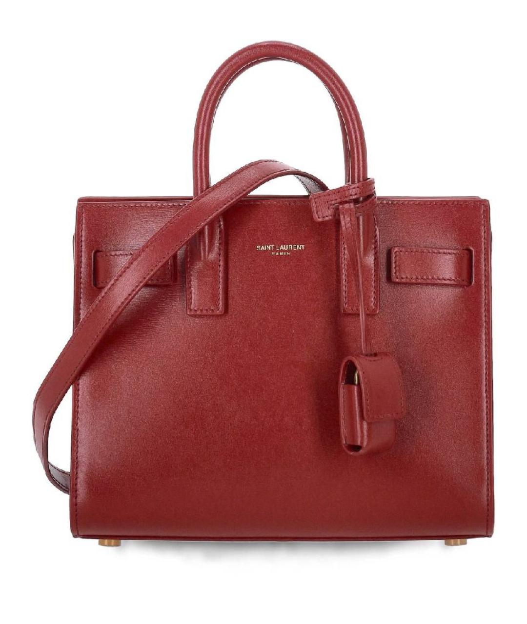 SAINT LAURENT Красная кожаная сумка через плечо, фото 1