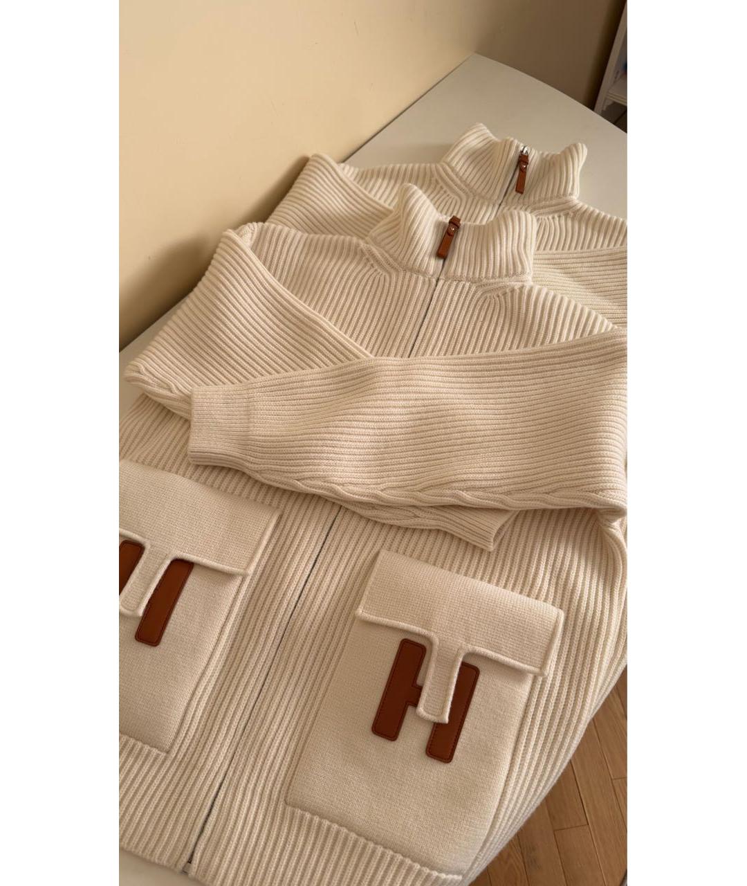 HERMES Бежевый кашемировый кардиган, фото 4