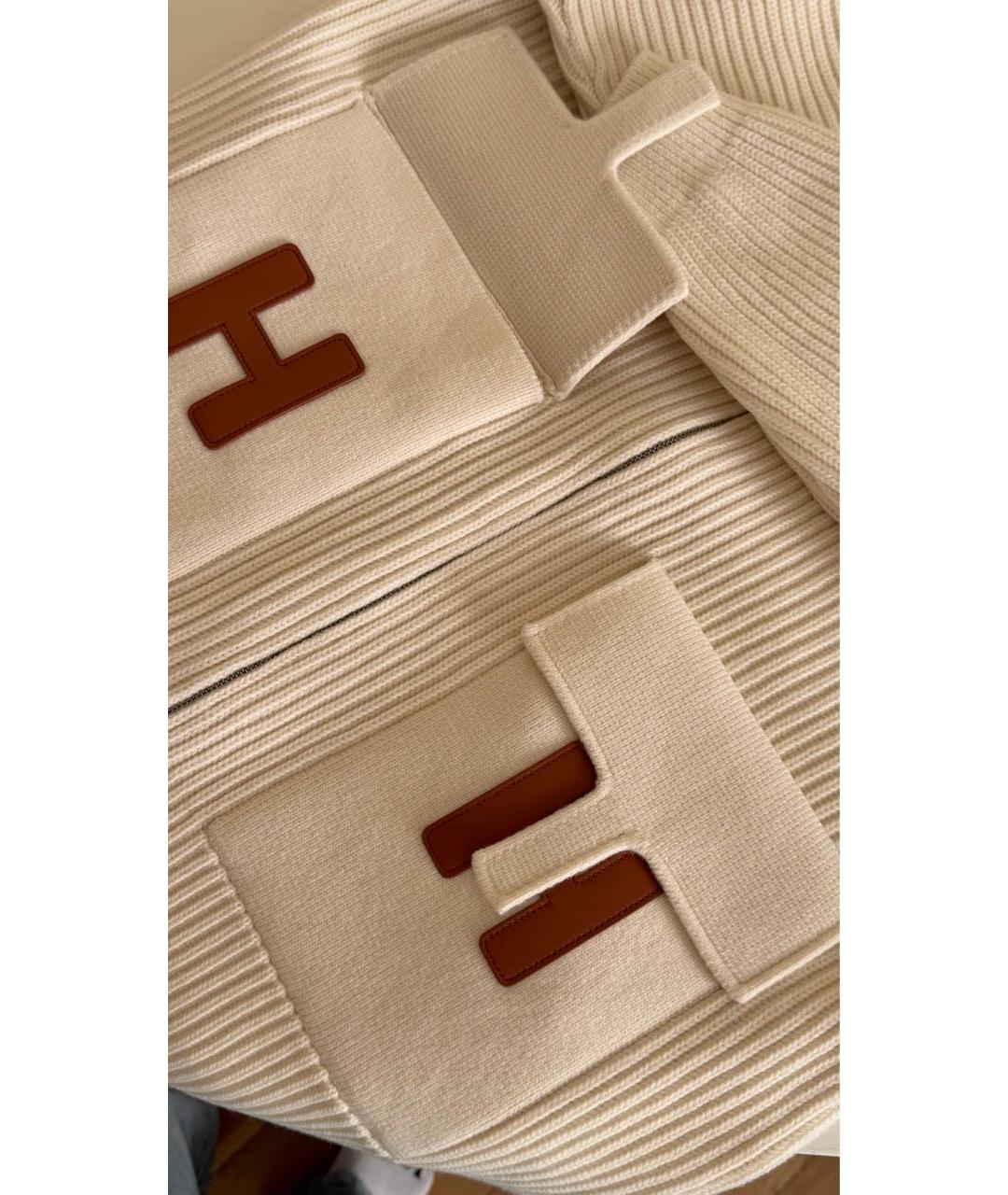 HERMES Бежевый кашемировый кардиган, фото 3