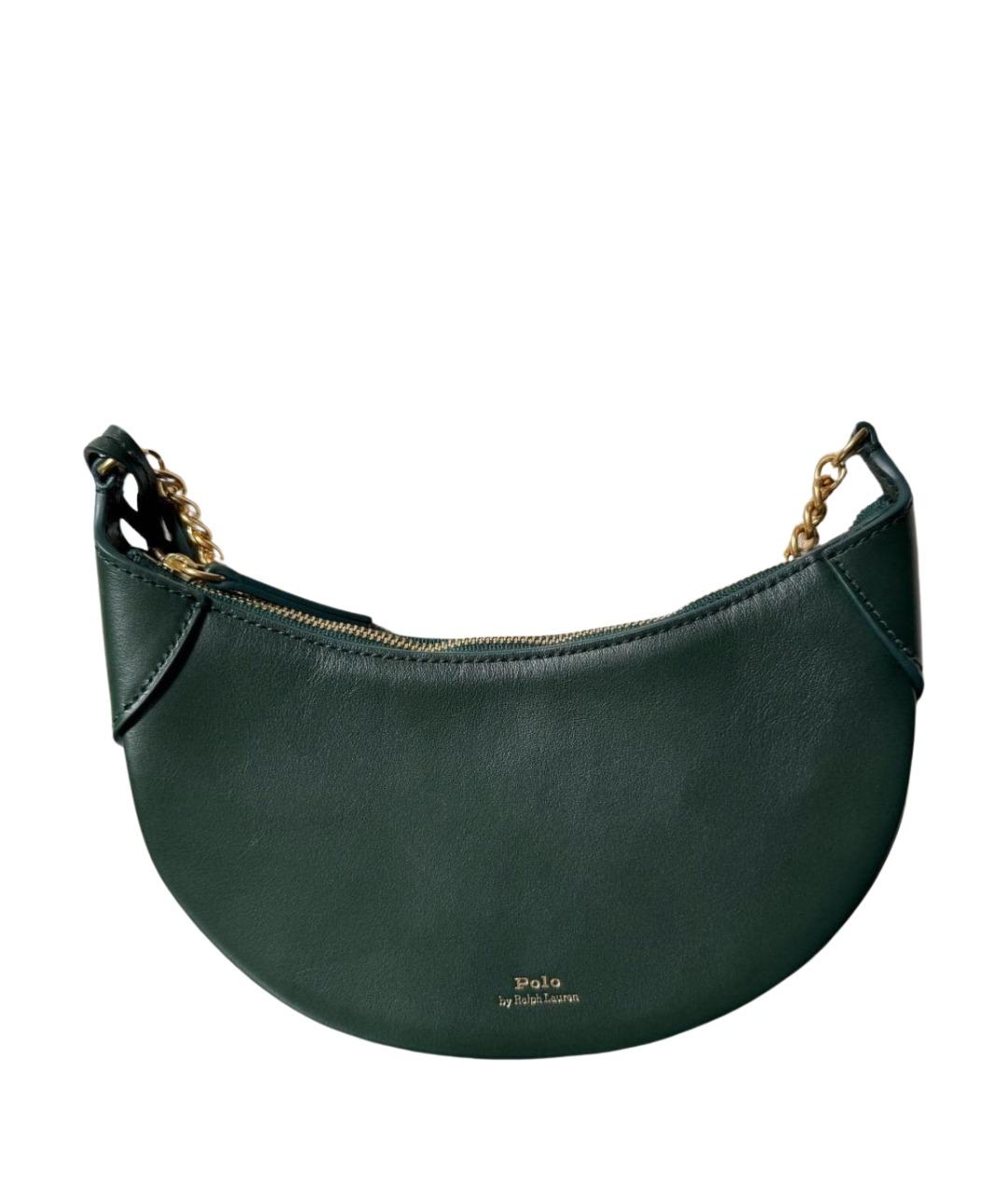 POLO RALPH LAUREN Зеленая кожаная сумка через плечо, фото 1