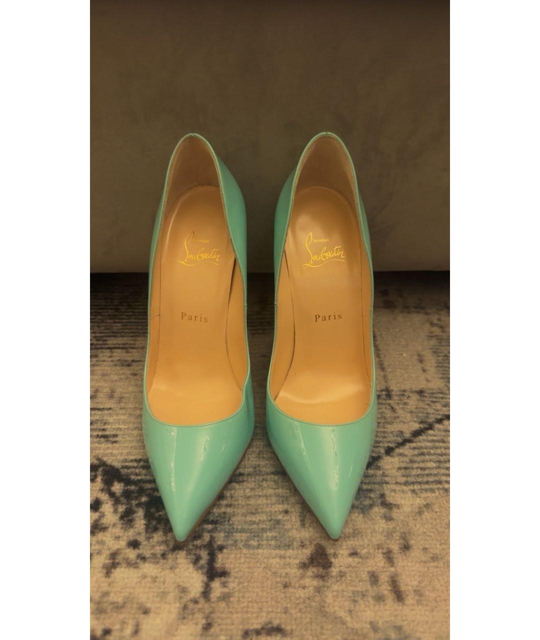 CHRISTIAN LOUBOUTIN Бирюзовые туфли из лакированной кожи, фото 2