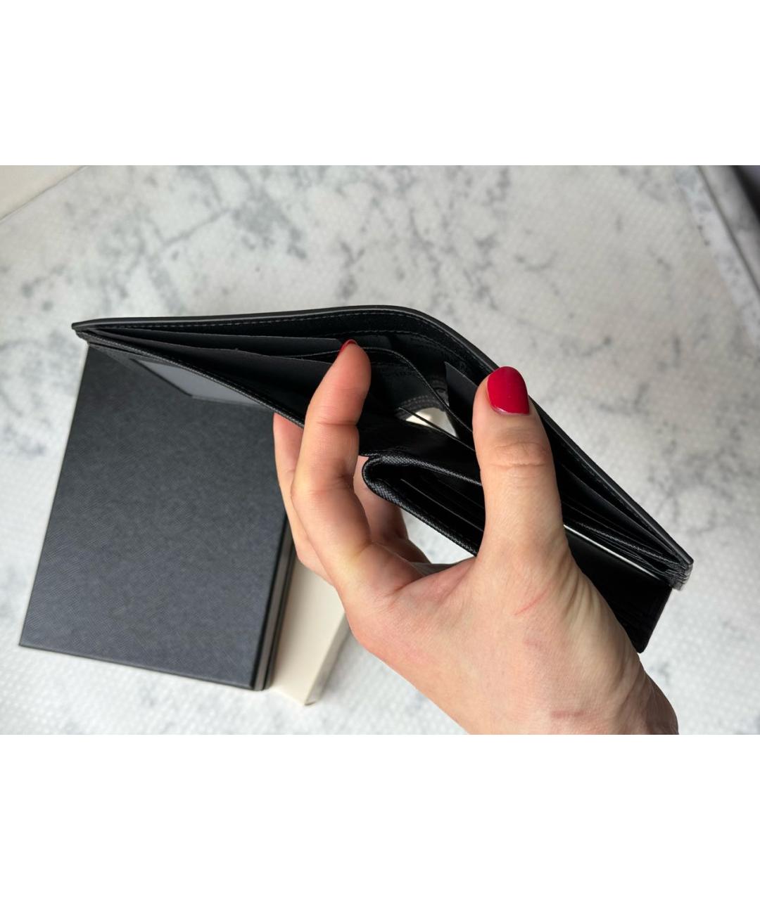 MONTBLANC Черный кожаный кошелек, фото 4