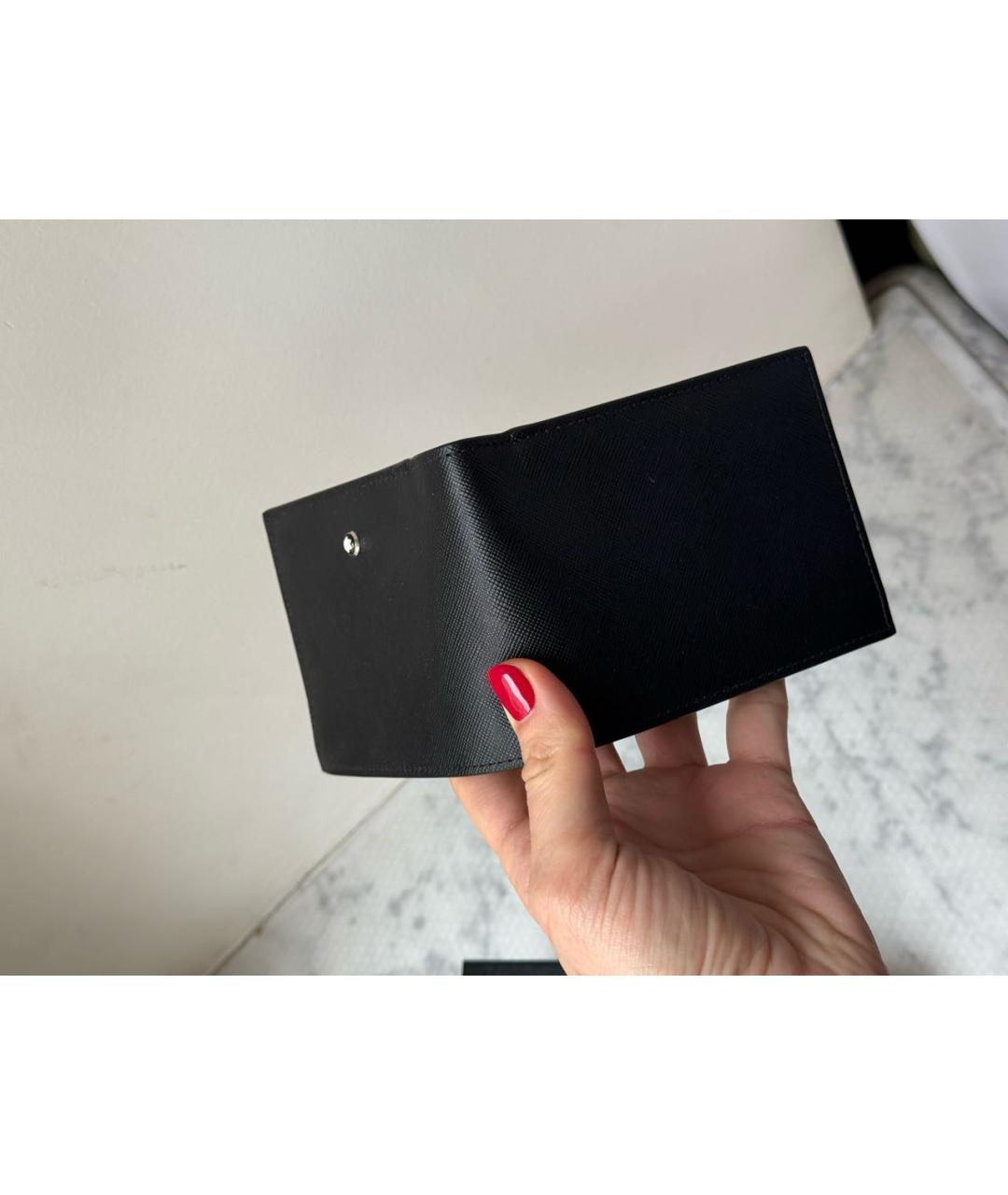 MONTBLANC Черный кожаный кошелек, фото 5