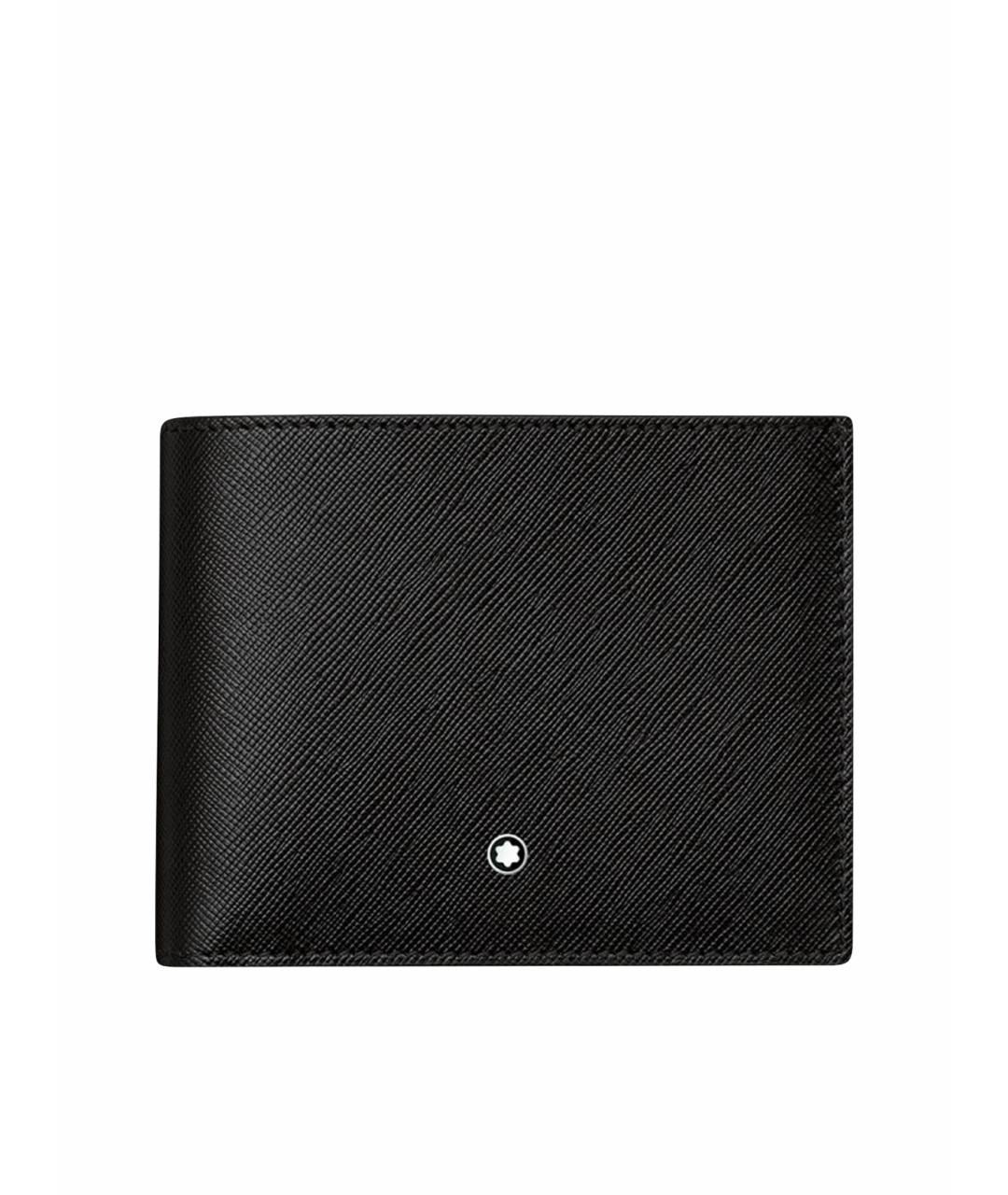 MONTBLANC Черный кожаный кошелек, фото 1