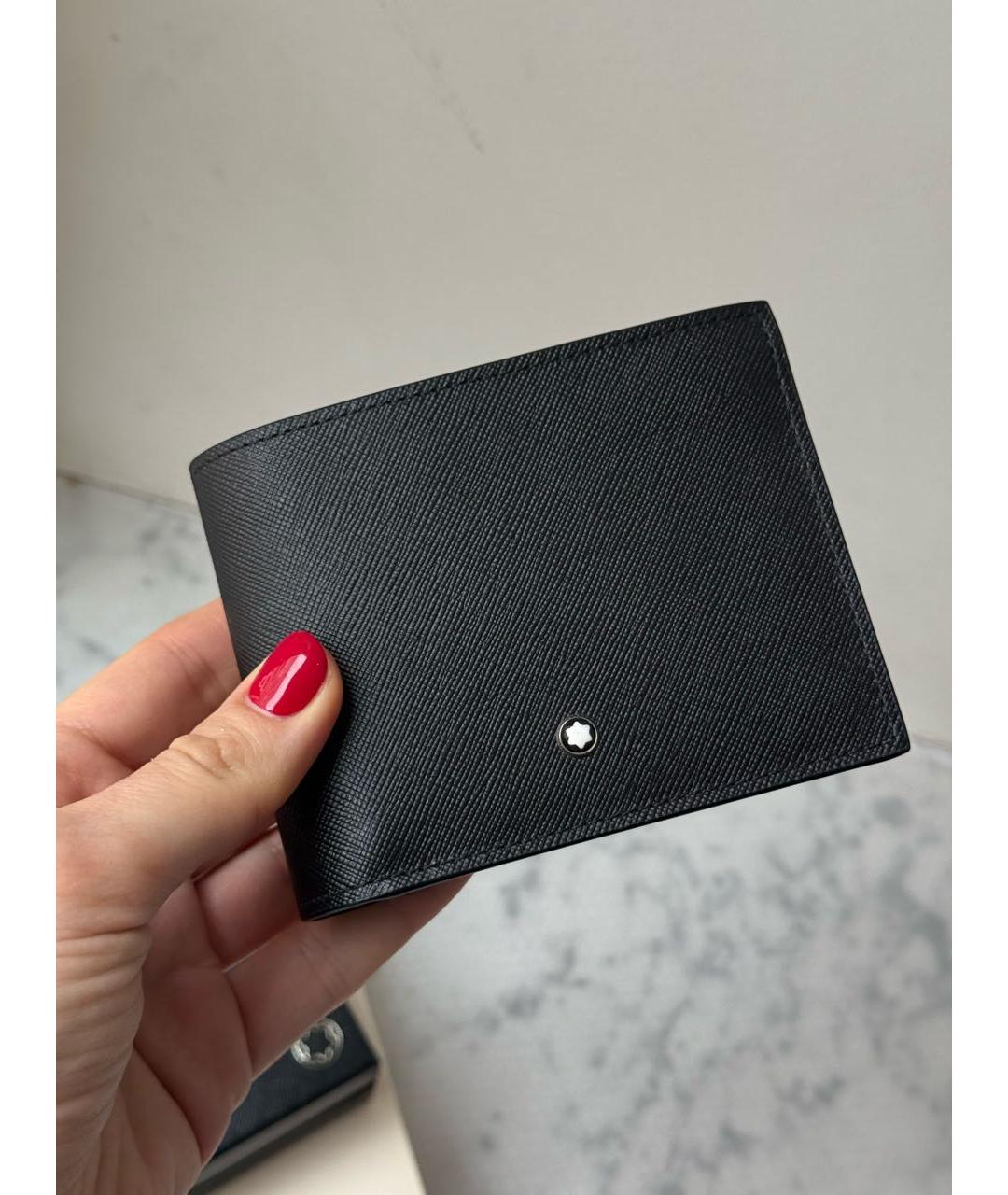 MONTBLANC Черный кожаный кошелек, фото 2
