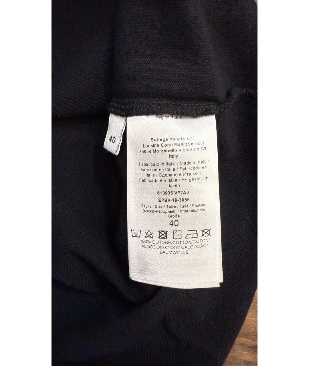 BOTTEGA VENETA Черная хлопковая футболка, фото 5