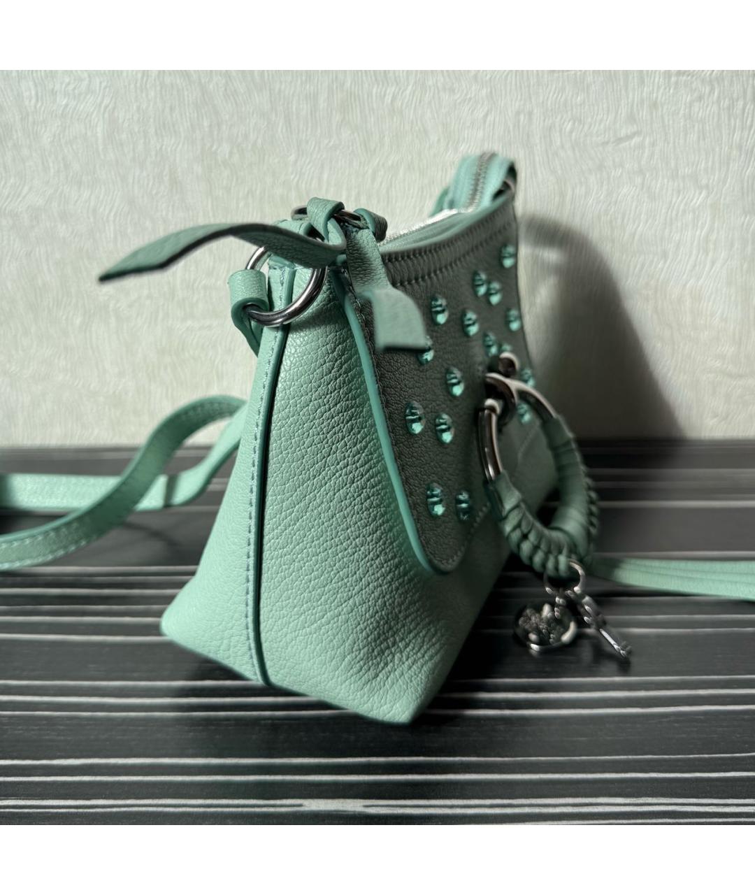 SEE BY CHLOE Бирюзовая кожаная сумка через плечо, фото 2