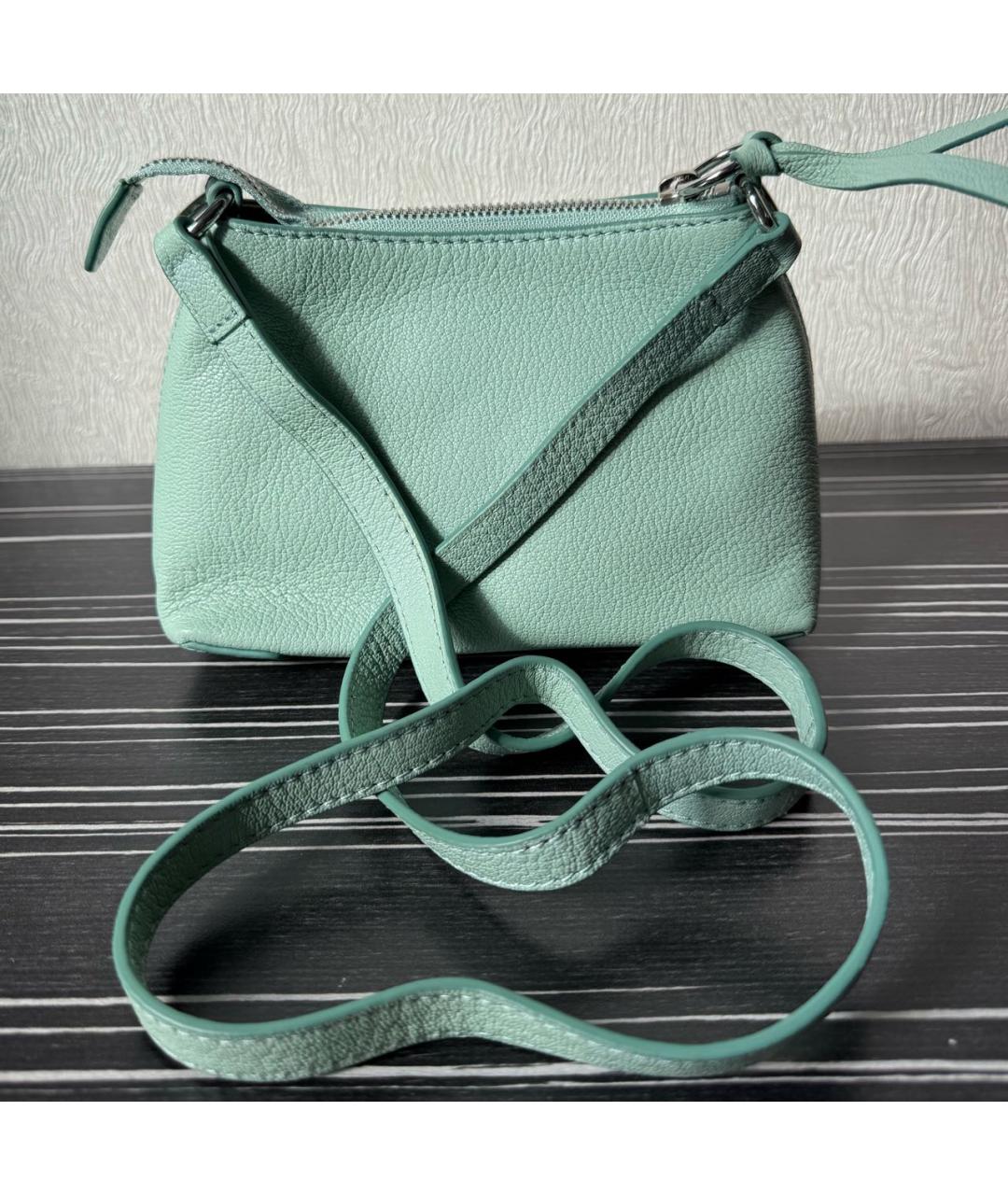 SEE BY CHLOE Бирюзовая кожаная сумка через плечо, фото 3