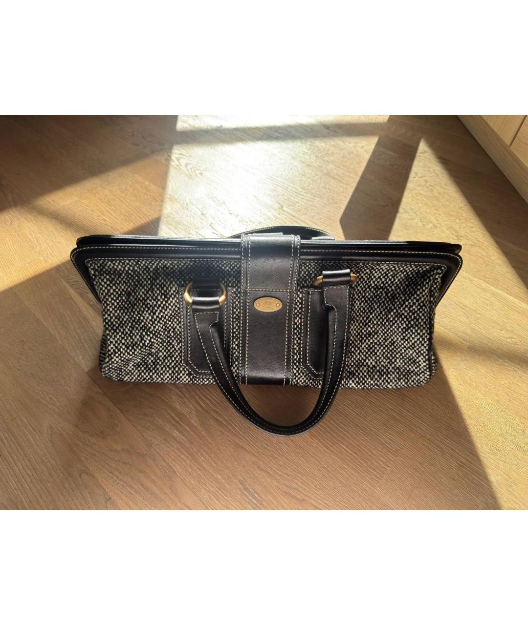 CELINE Серая тканевая сумка с короткими ручками, фото 3