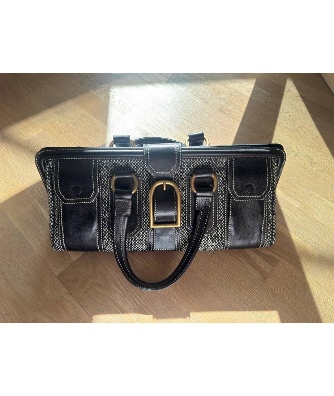 CELINE Серая тканевая сумка с короткими ручками, фото 9