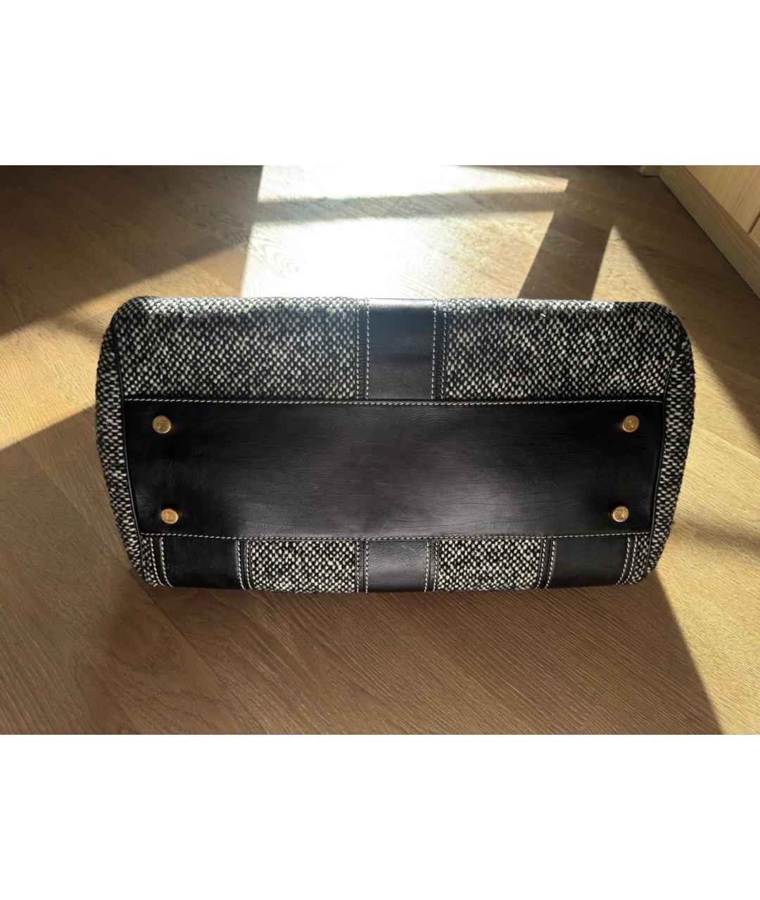 CELINE Серая тканевая сумка с короткими ручками, фото 6