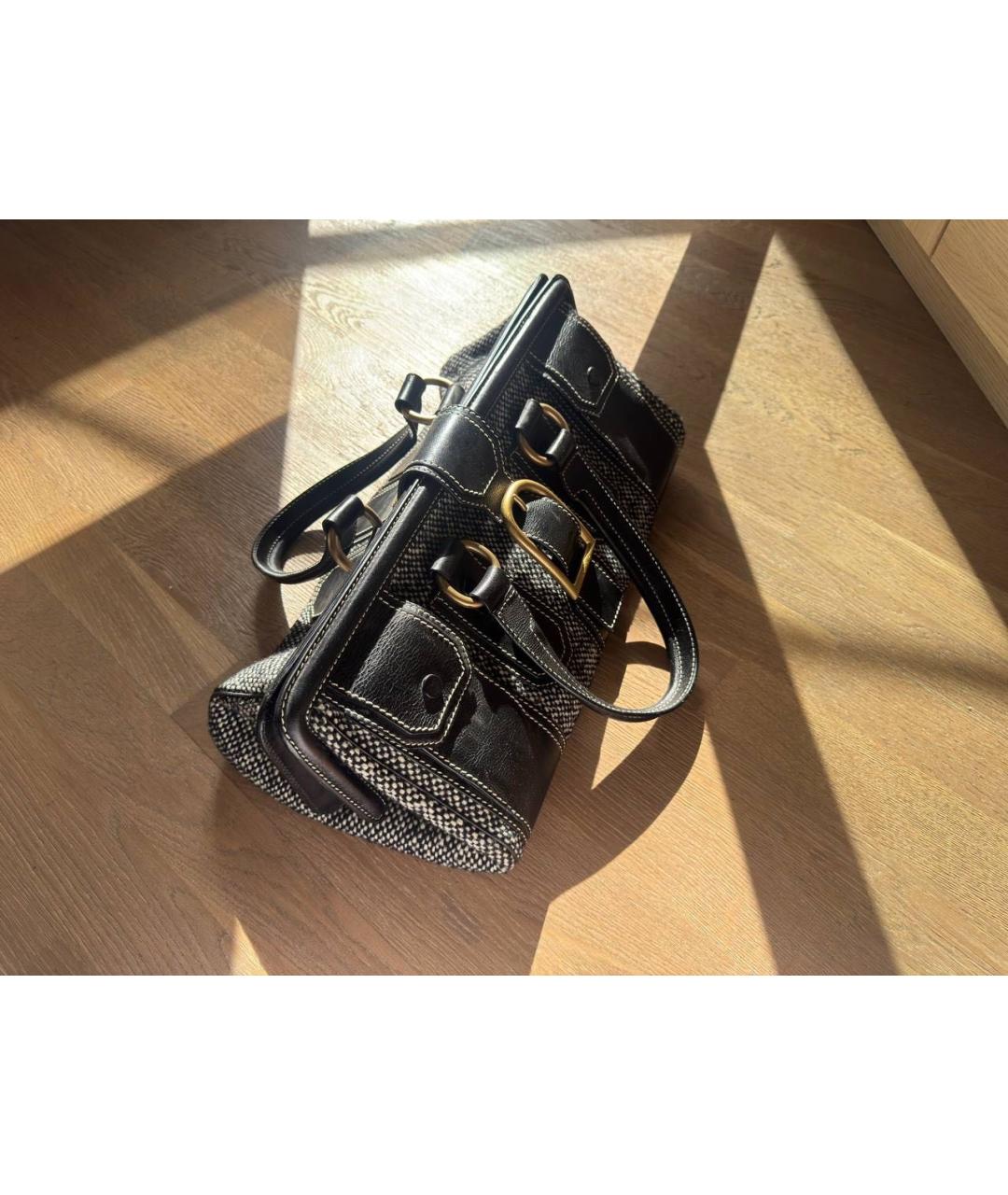 CELINE Серая тканевая сумка с короткими ручками, фото 2