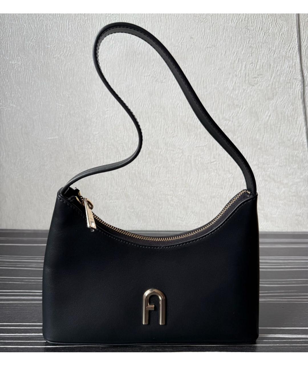 FURLA Черная кожаная сумка с короткими ручками, фото 8