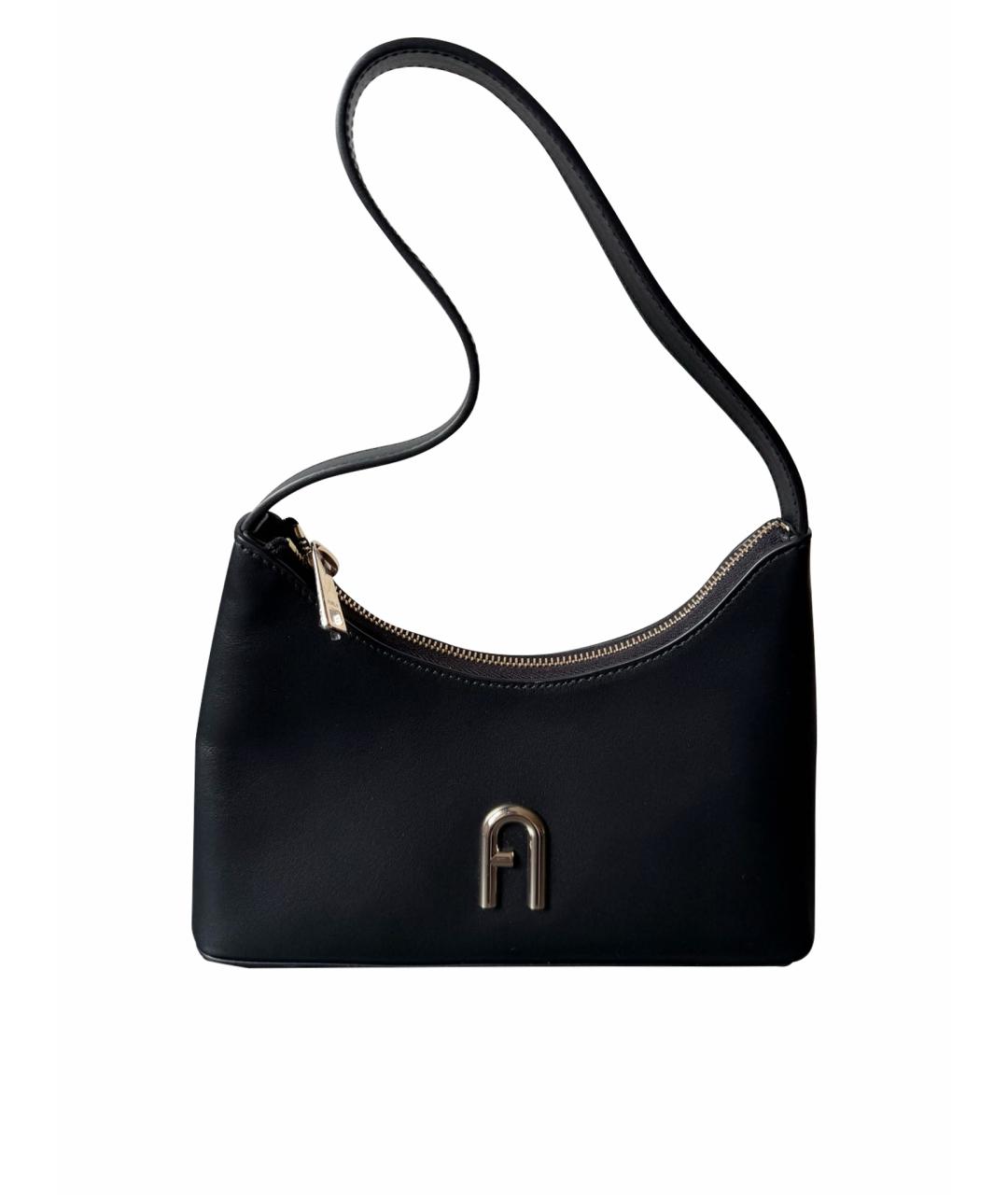 FURLA Черная кожаная сумка с короткими ручками, фото 1