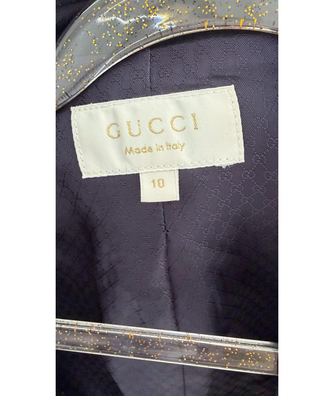 GUCCI Темно-синий шерстяной жакет / жилет, фото 5