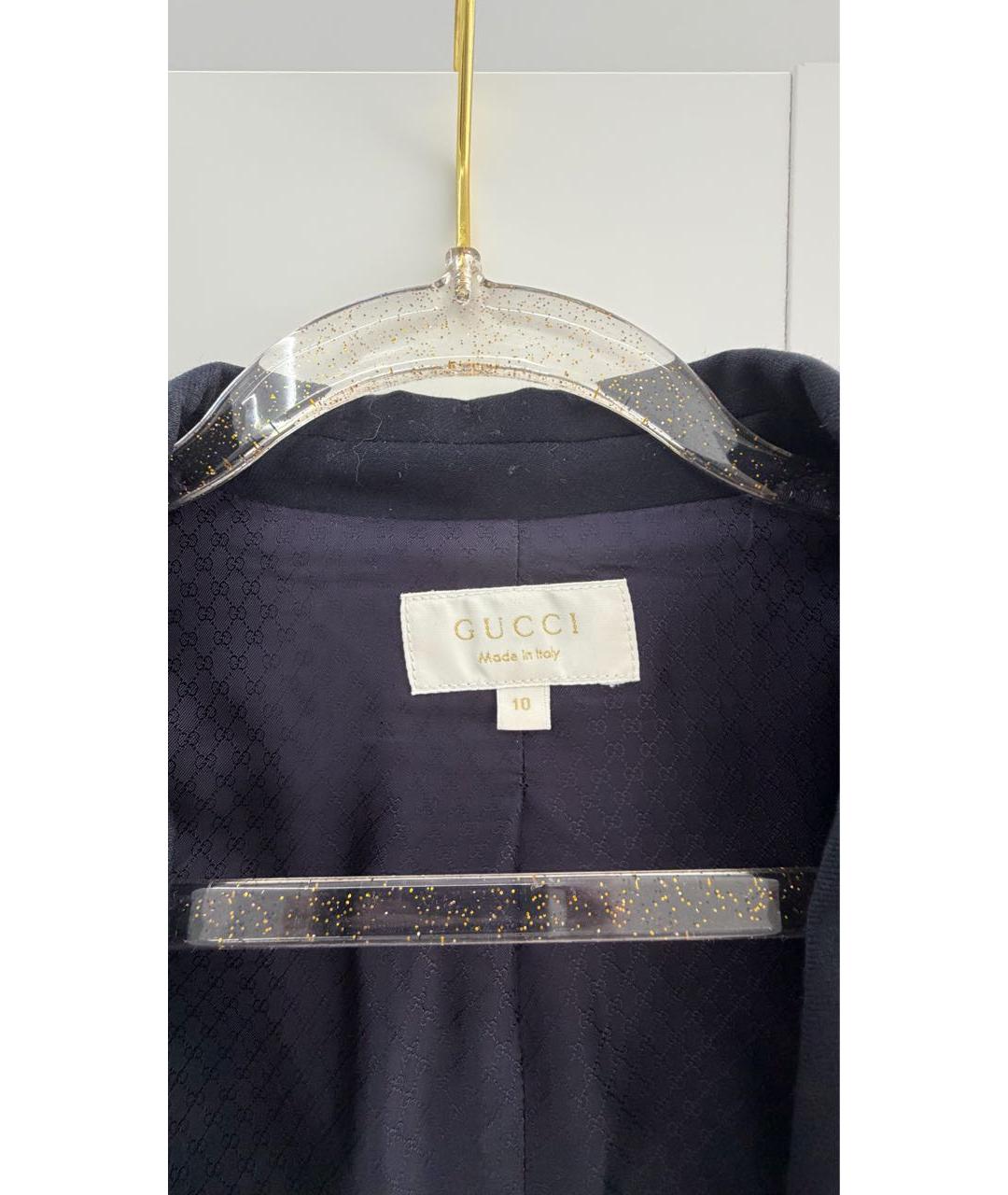 GUCCI Темно-синий шерстяной жакет / жилет, фото 2