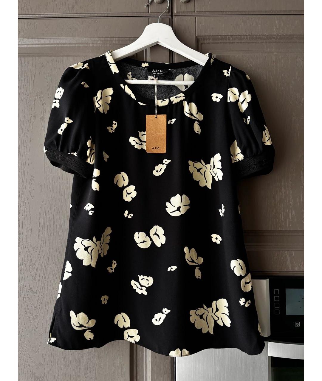 A.P.C. Черная вискозная блузы, фото 8