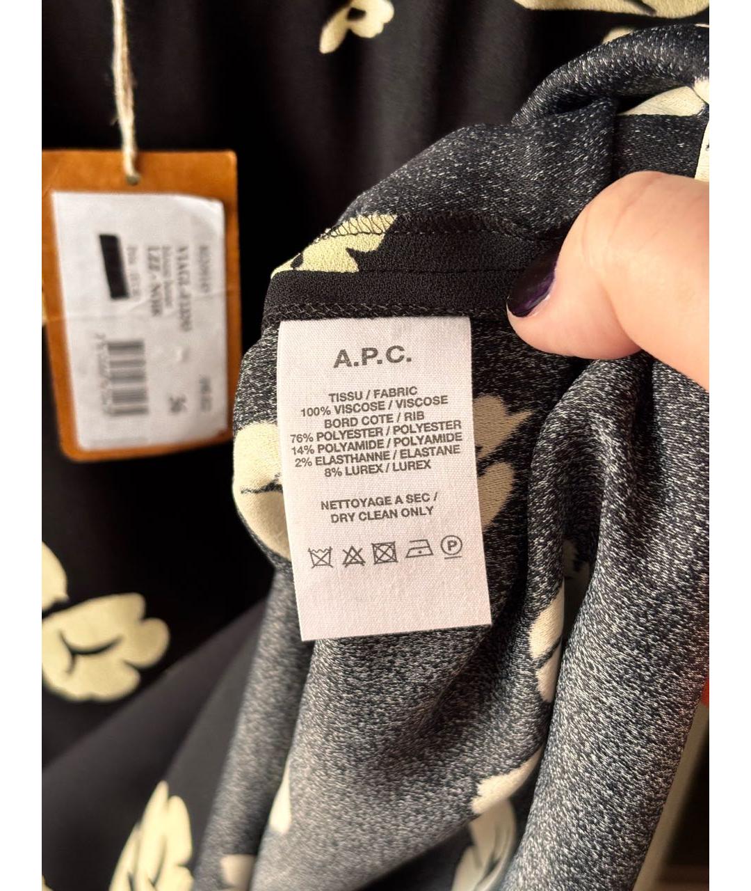 A.P.C. Черная вискозная блузы, фото 7