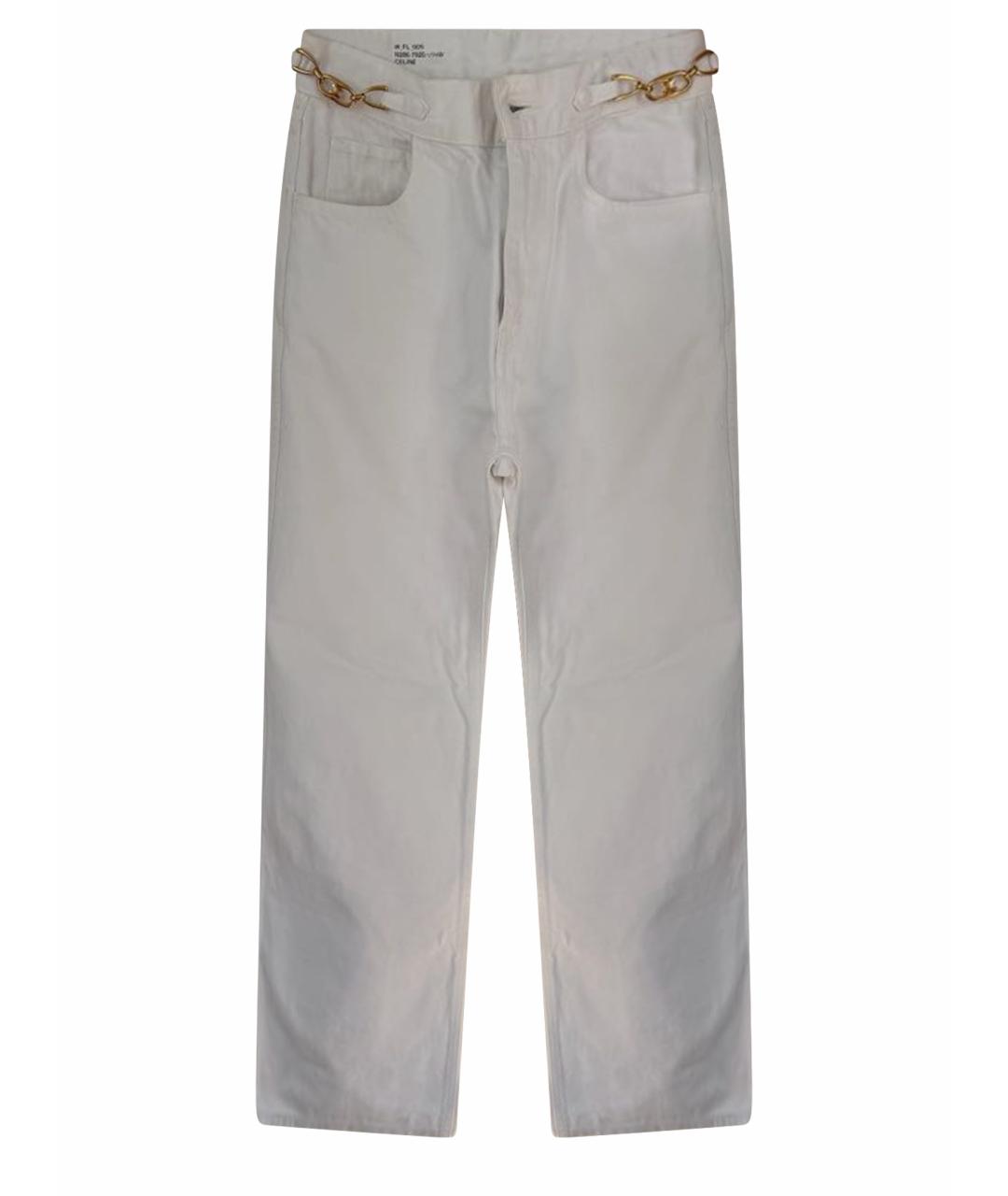 CELINE Белые хлопковые прямые джинсы, фото 1