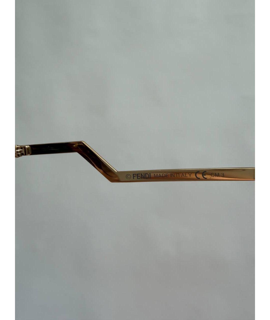 FENDI Коричневые пластиковые солнцезащитные очки, фото 4
