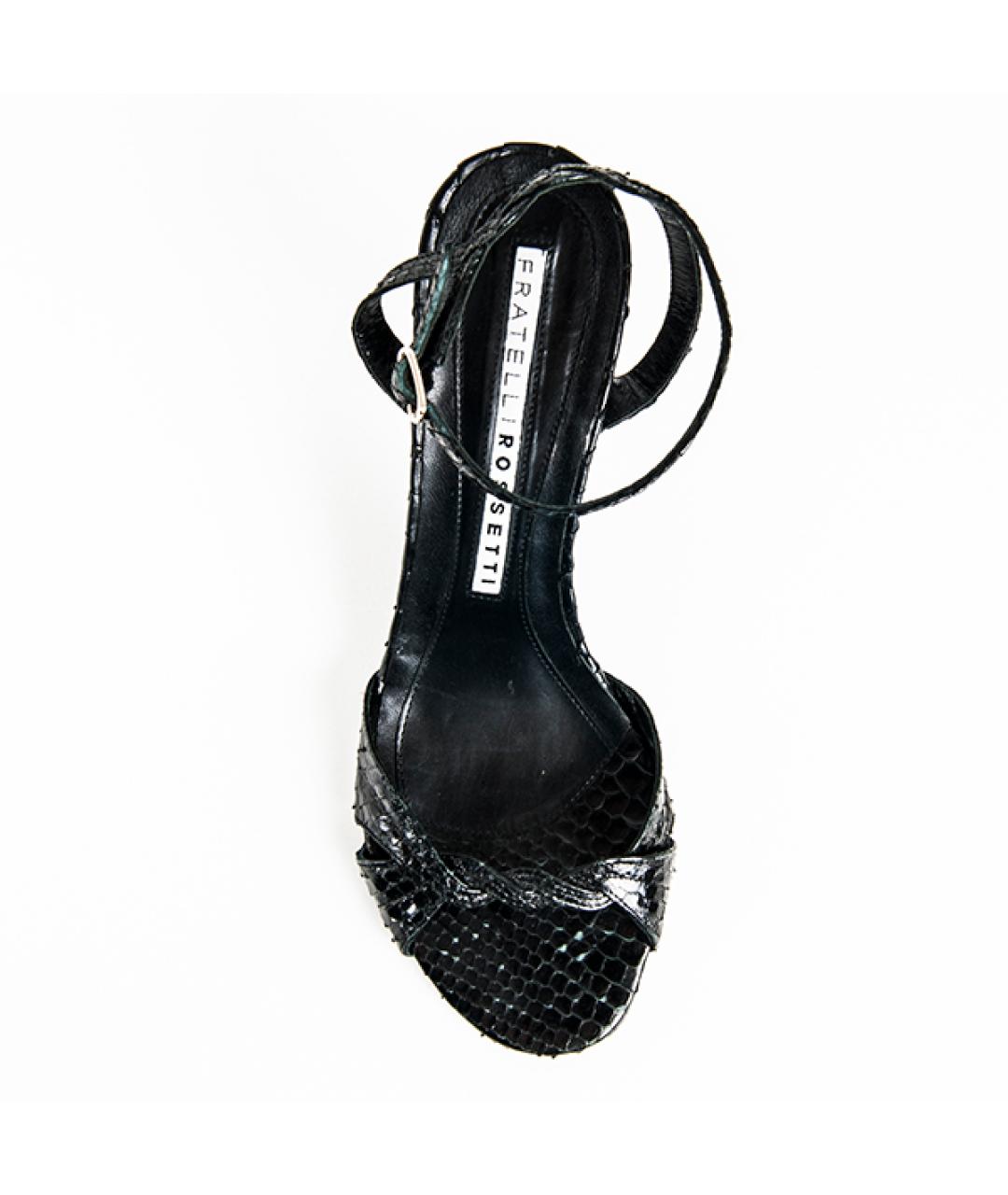 FRATELLI ROSSETTI Черные кожаные босоножки, фото 4