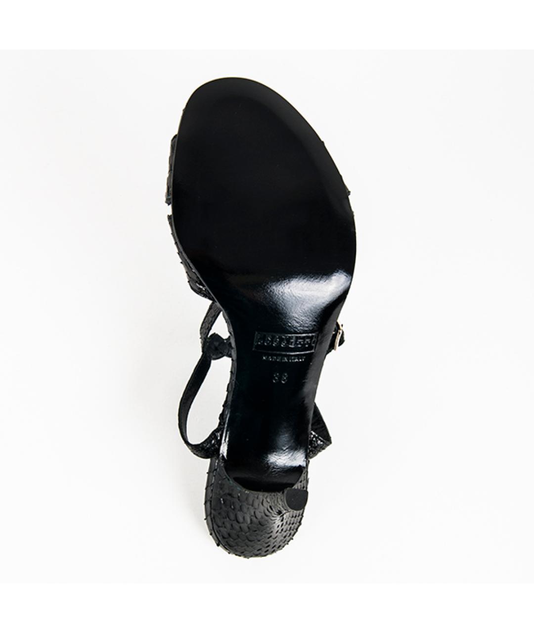 FRATELLI ROSSETTI Черные кожаные босоножки, фото 5