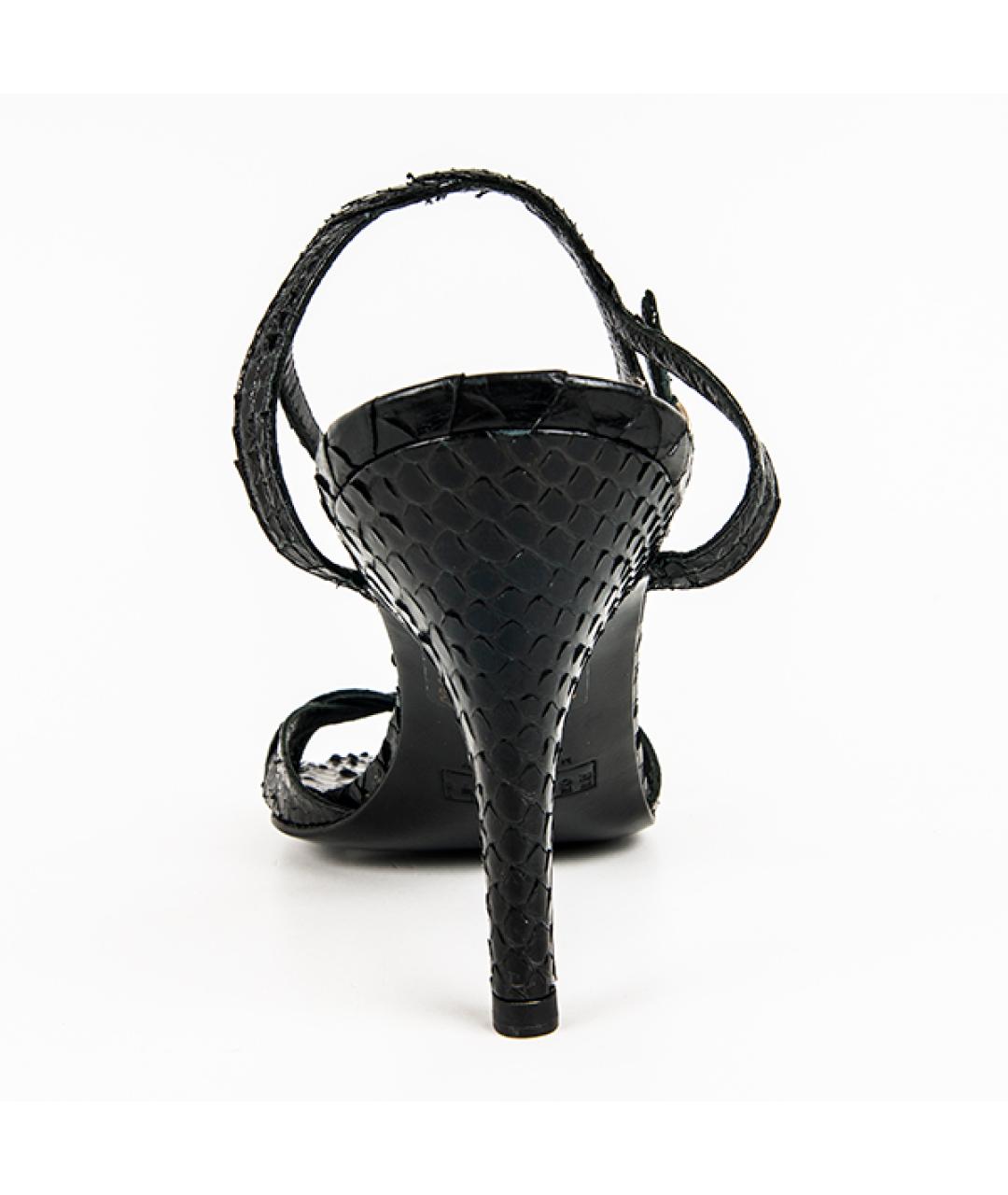 FRATELLI ROSSETTI Черные кожаные босоножки, фото 3