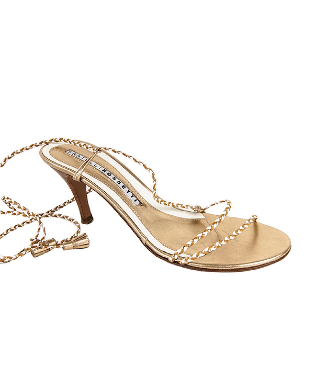 FRATELLI ROSSETTI Бежевые кожаные босоножки, фото 2