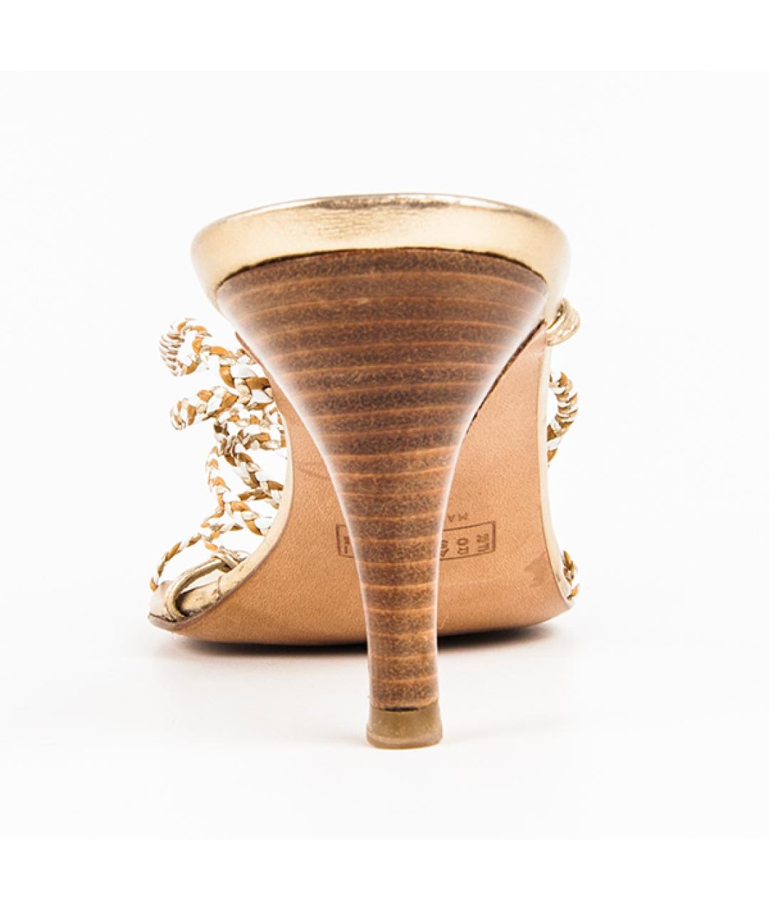 FRATELLI ROSSETTI Бежевые кожаные босоножки, фото 3