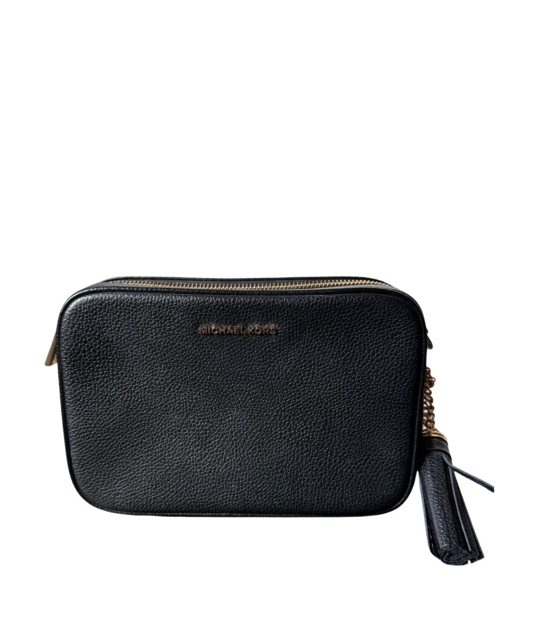 MICHAEL KORS Черная кожаная сумка через плечо, фото 1