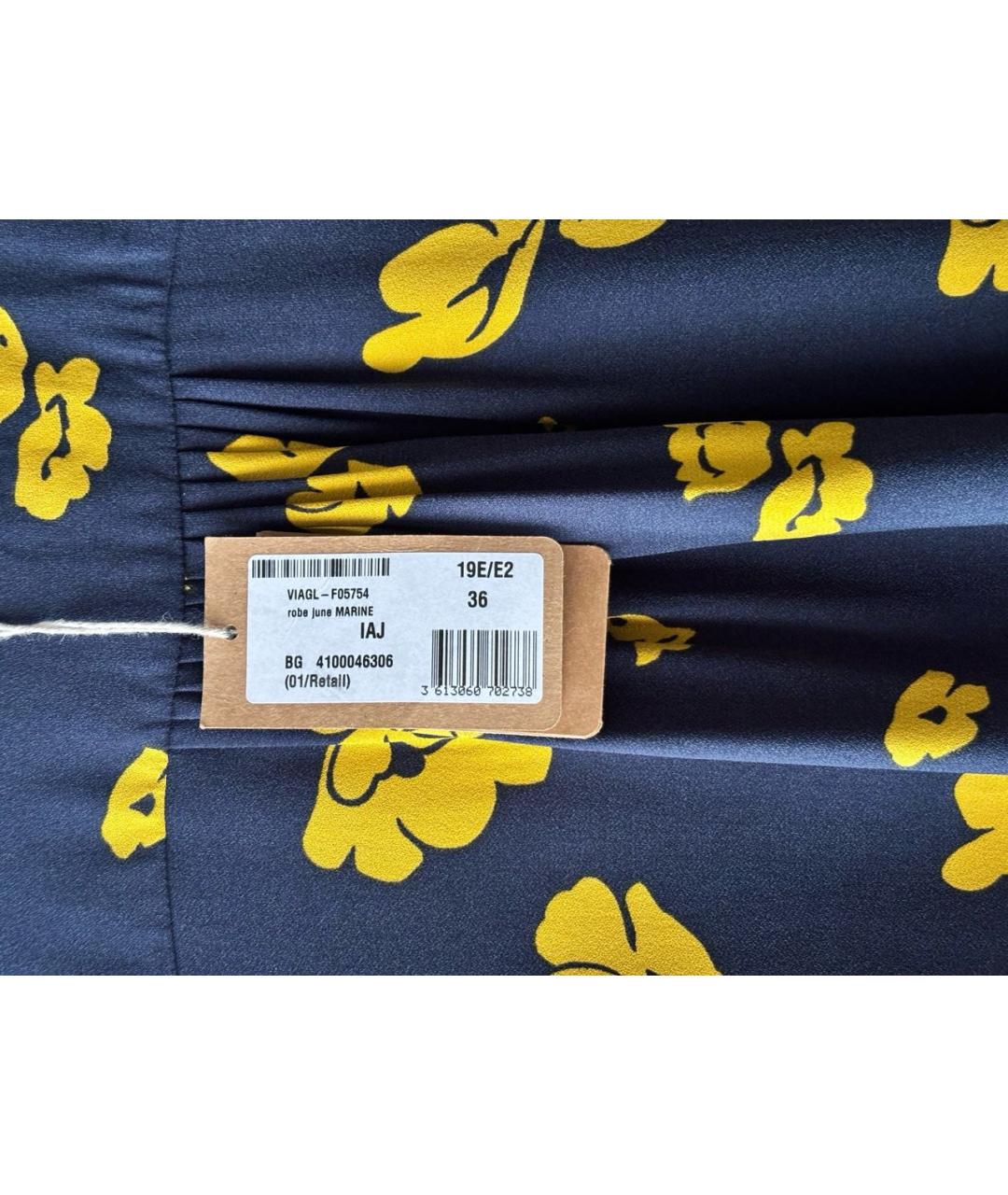 A.P.C. Темно-синее вискозное повседневное платье, фото 3