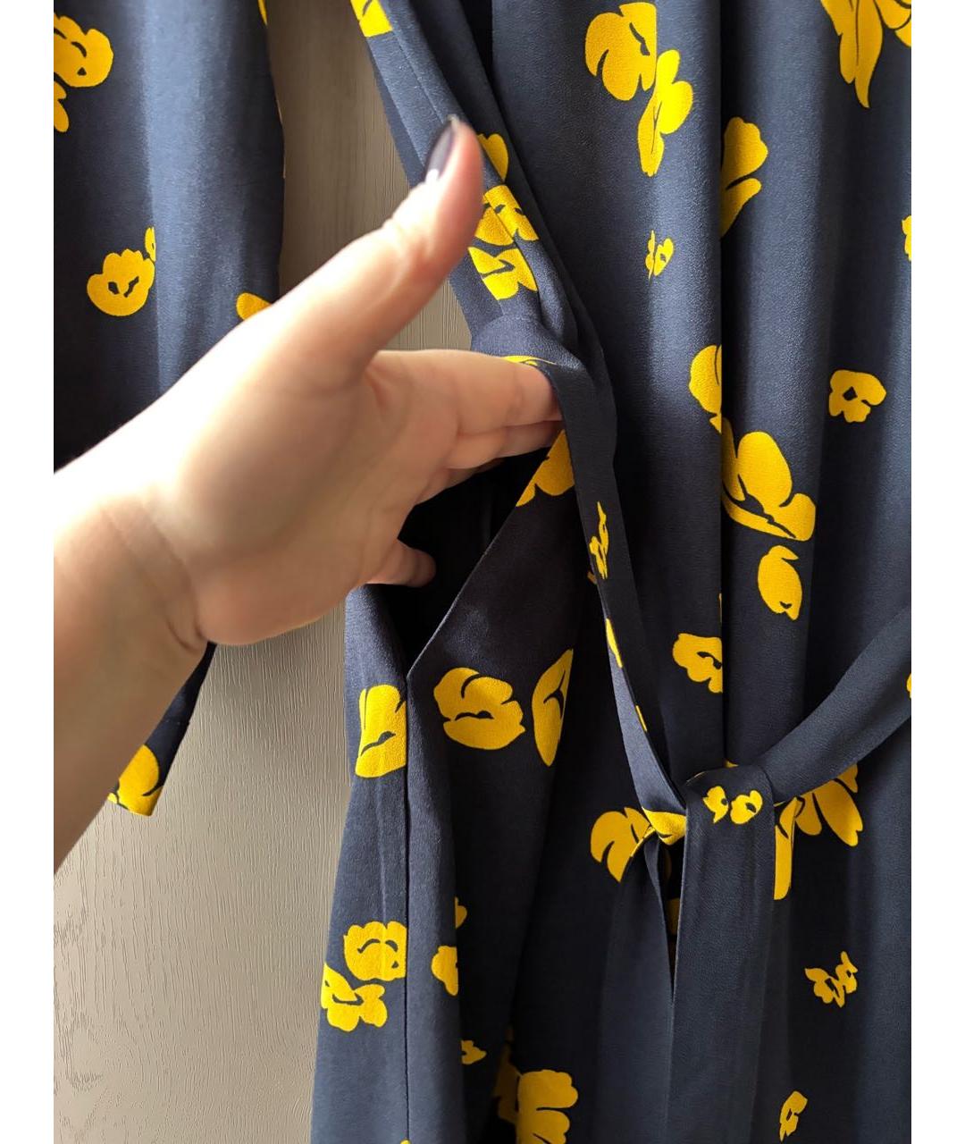 A.P.C. Темно-синее вискозное повседневное платье, фото 4