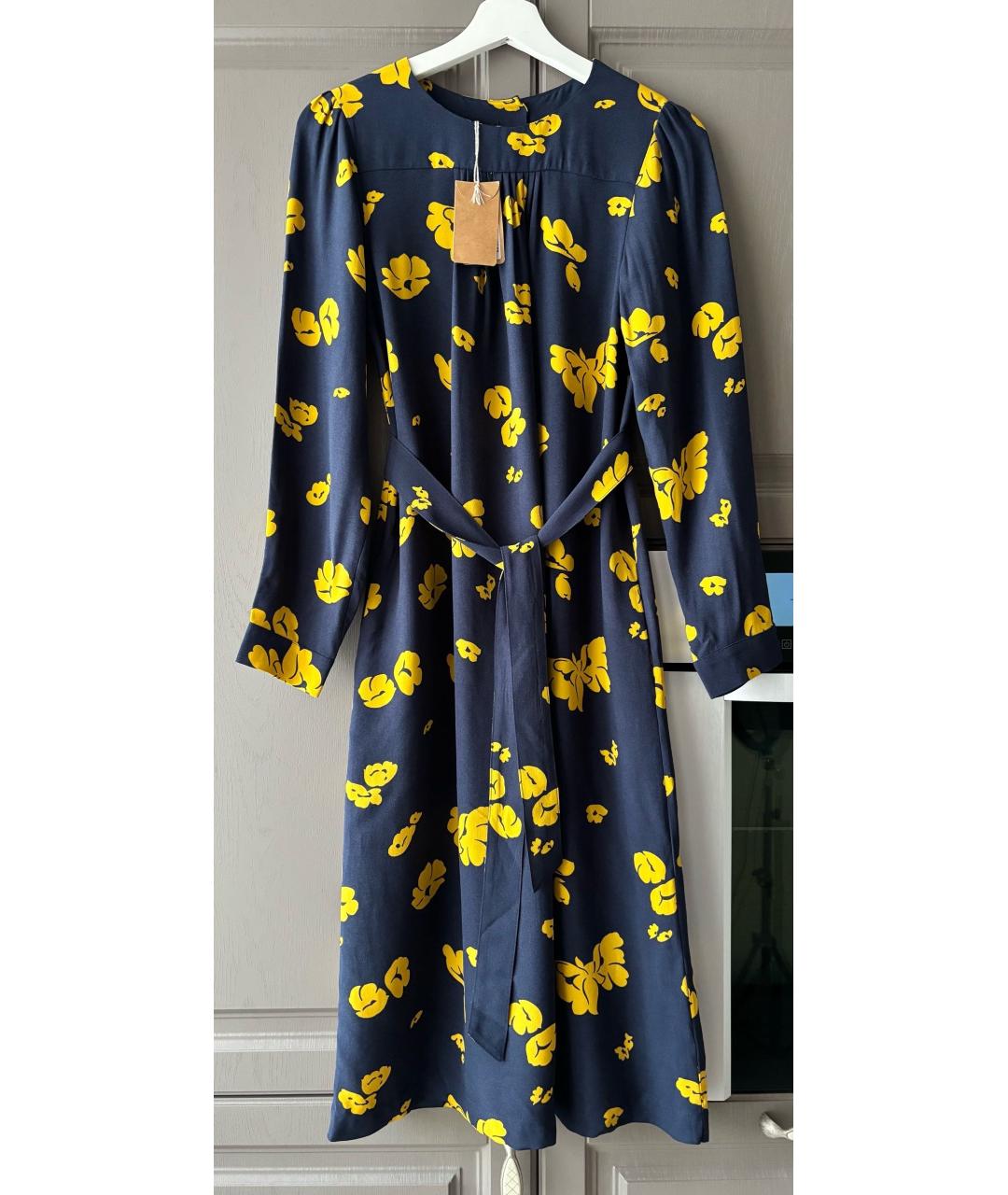 A.P.C. Темно-синее вискозное повседневное платье, фото 6