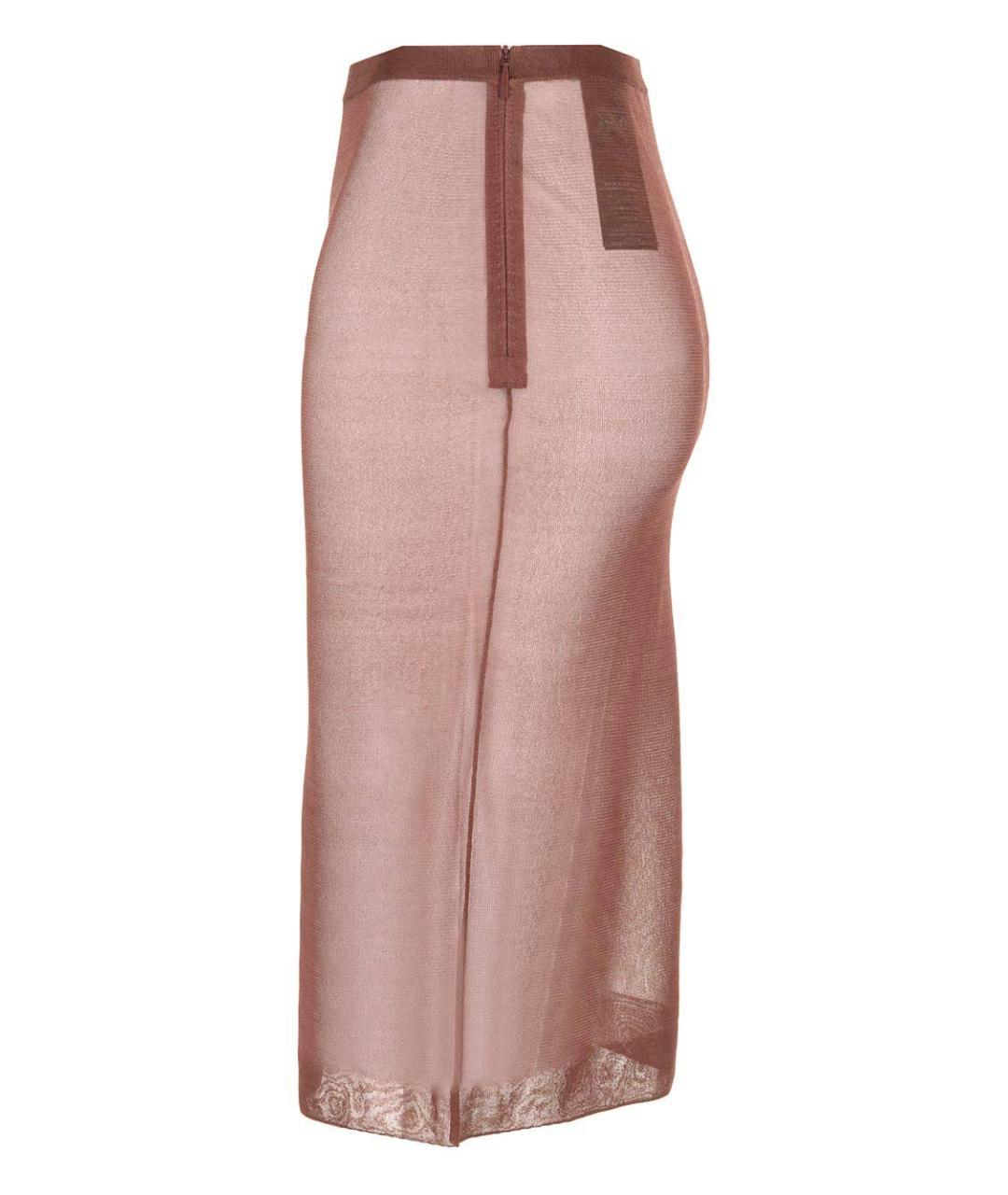 SAINT LAURENT Бордовая шелковая юбка миди, фото 3