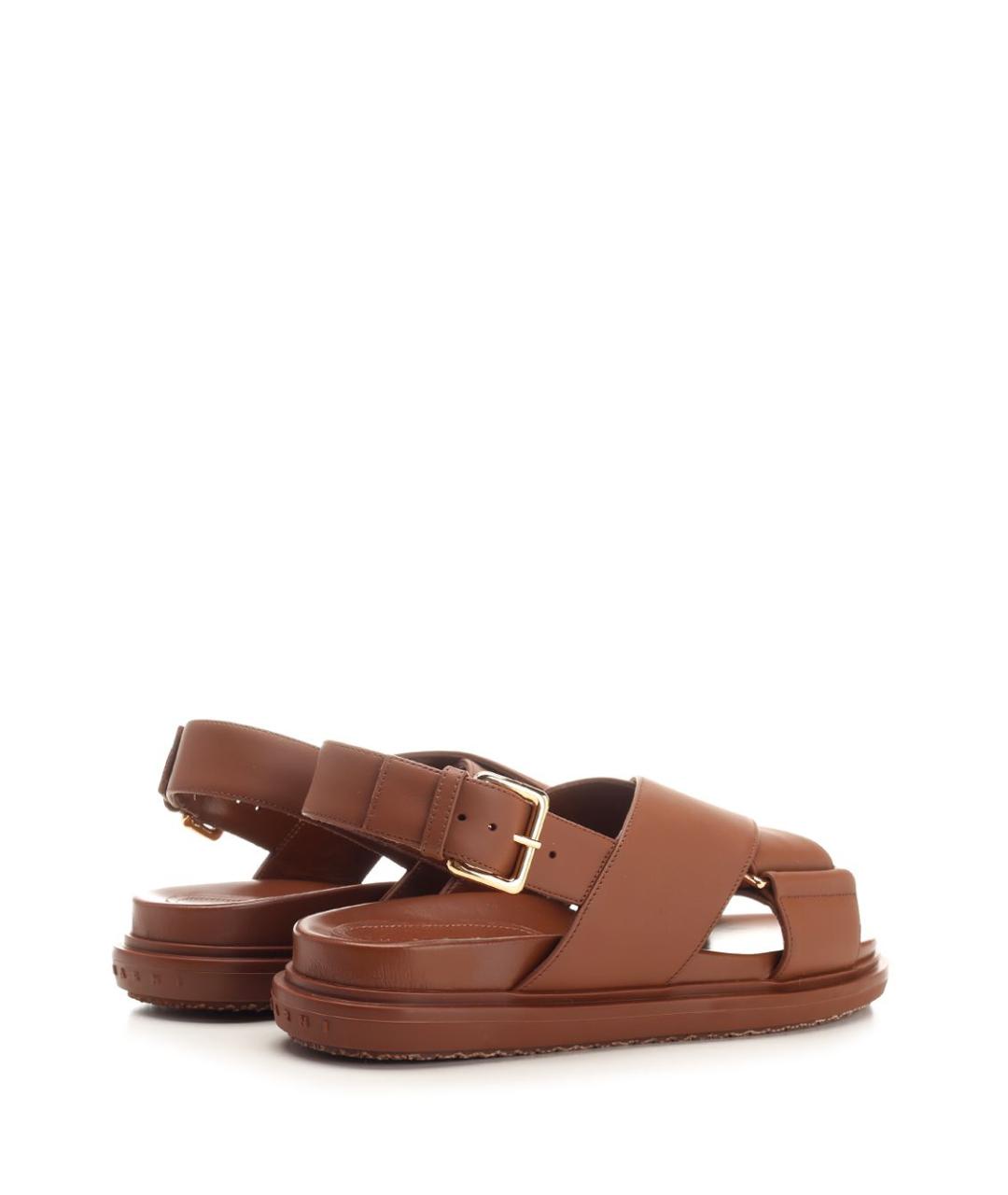 MARNI Коричневые кожаные сандалии, фото 3