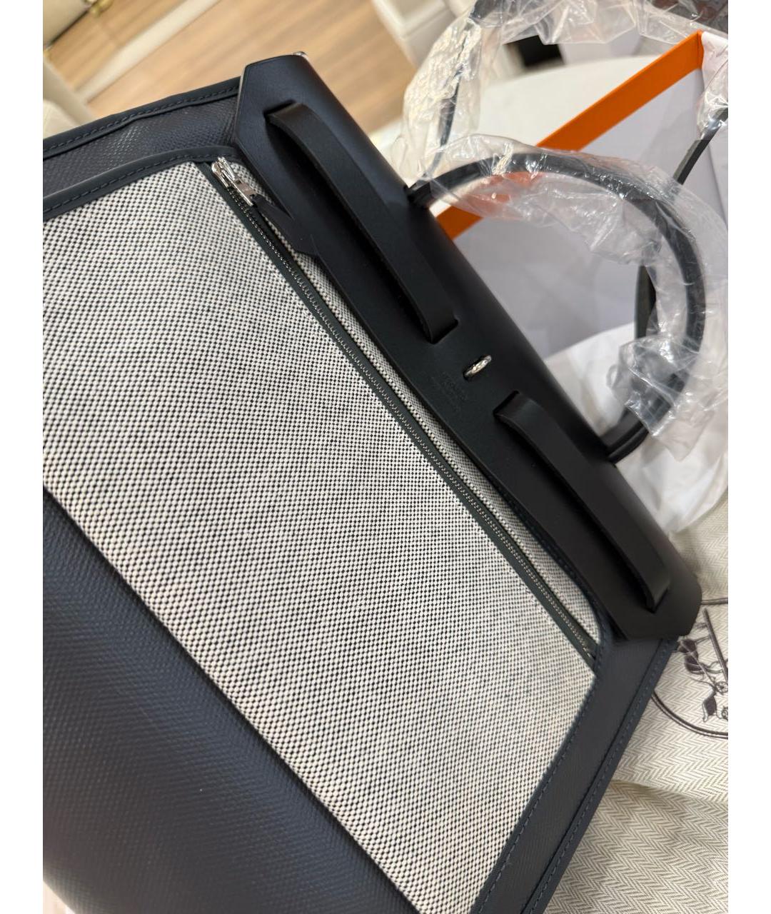 HERMES Темно-синяя сумка через плечо из искусственной кожи, фото 3