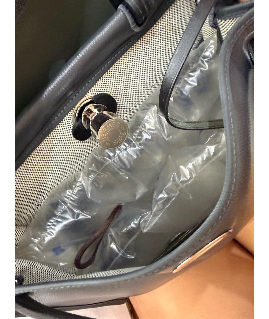 HERMES Темно-синяя сумка через плечо из искусственной кожи, фото 4