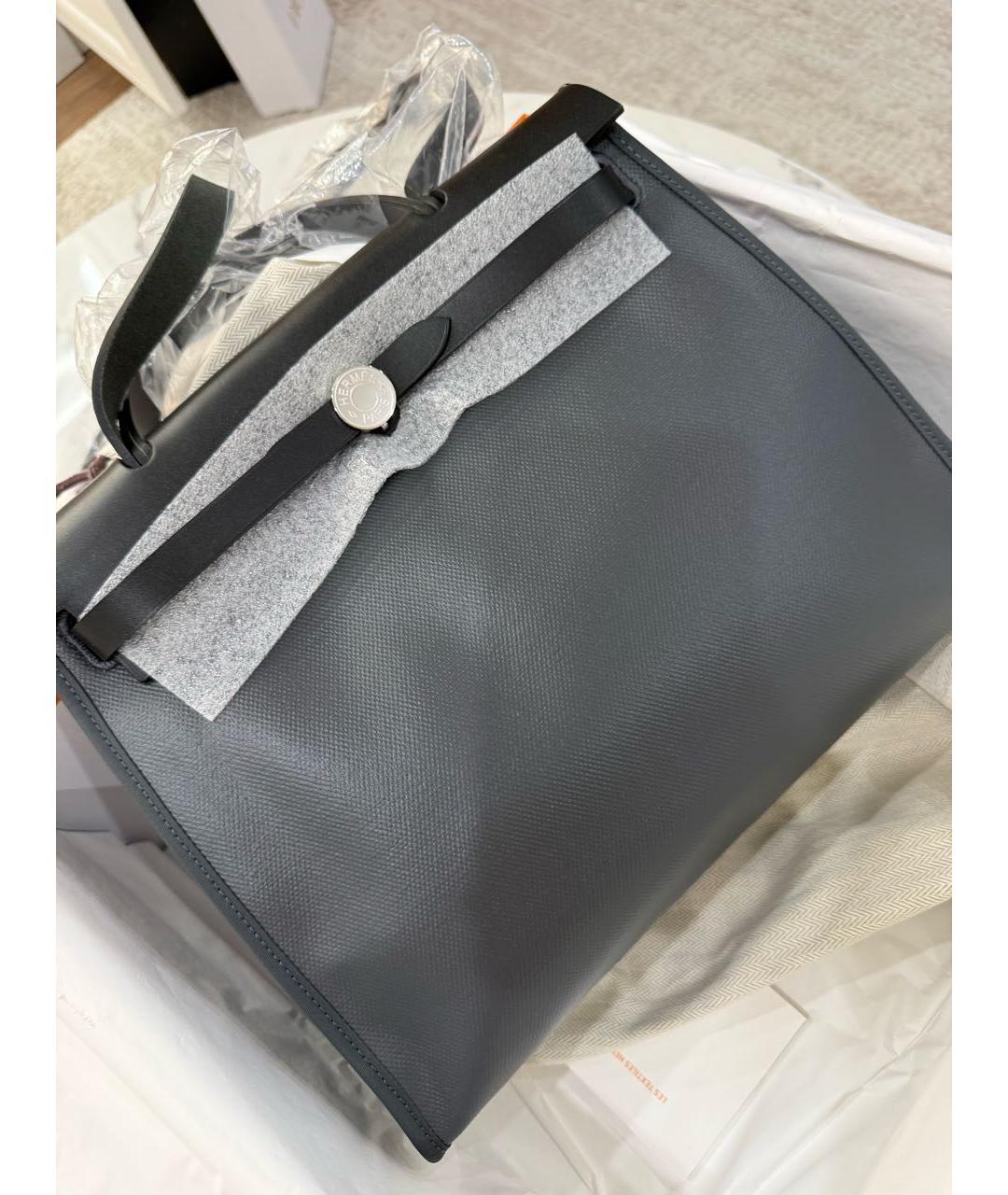 HERMES Темно-синяя сумка через плечо из искусственной кожи, фото 2