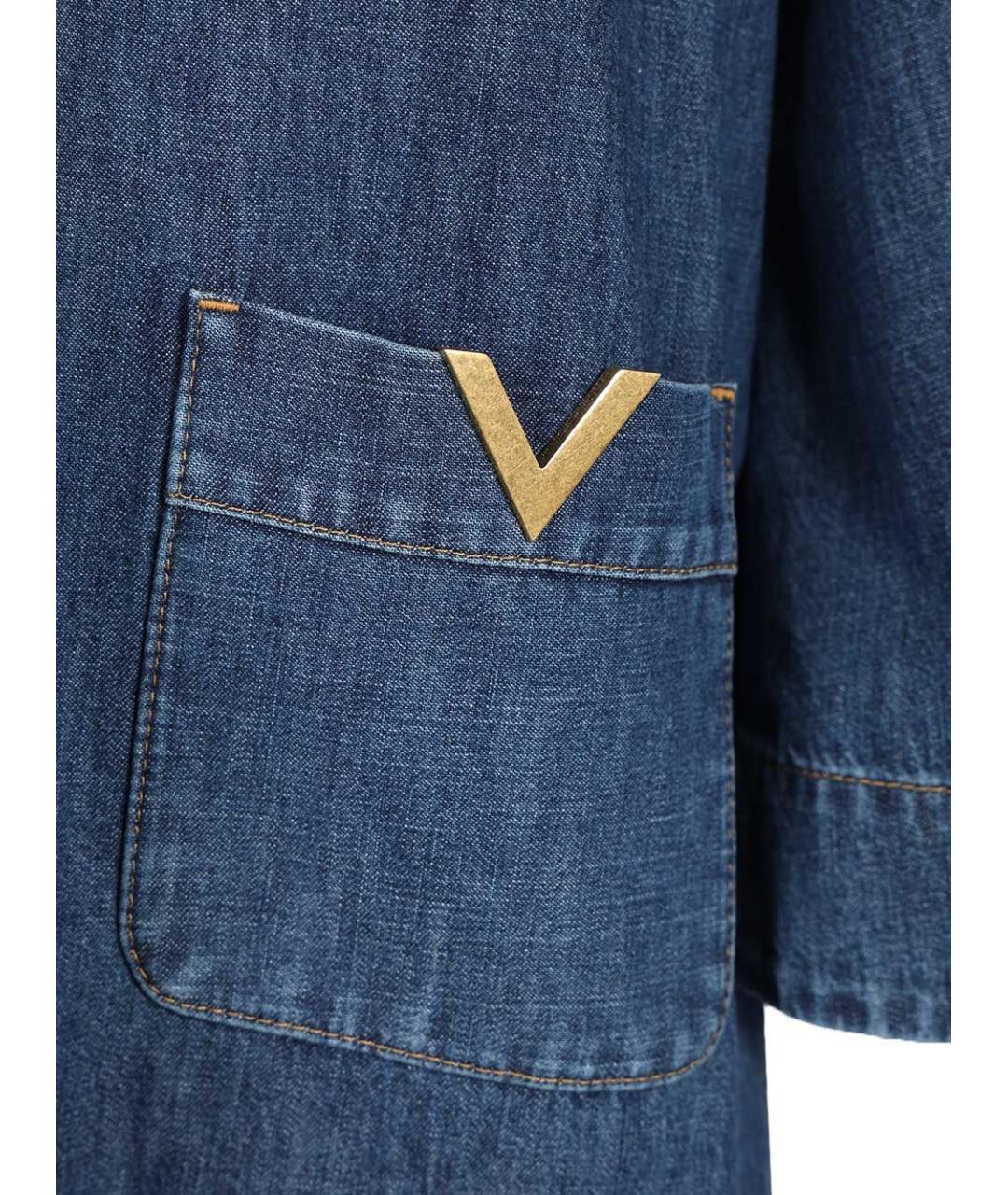 VALENTINO Синее хлопковое повседневное платье, фото 4