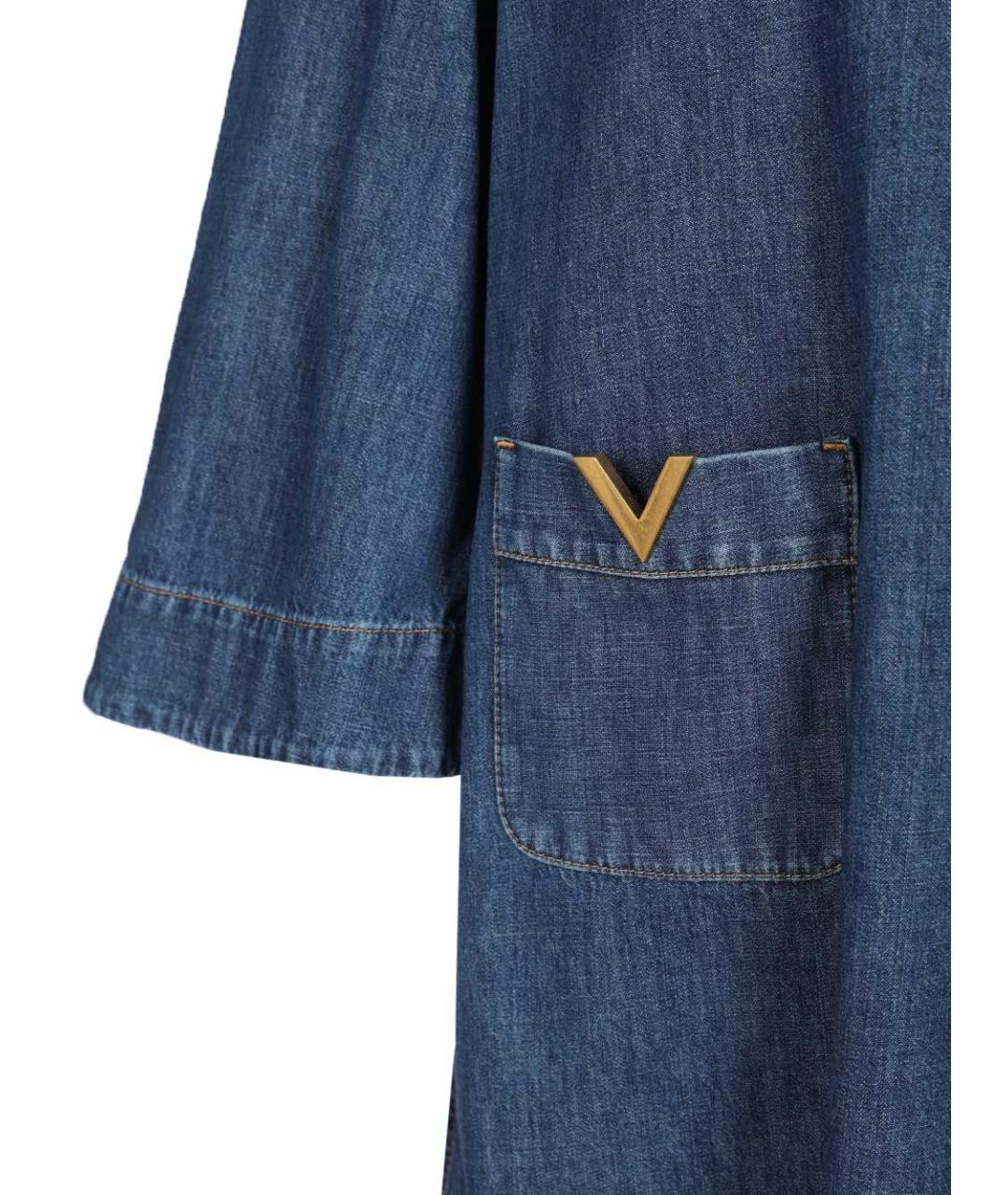 VALENTINO Синее хлопковое повседневное платье, фото 5