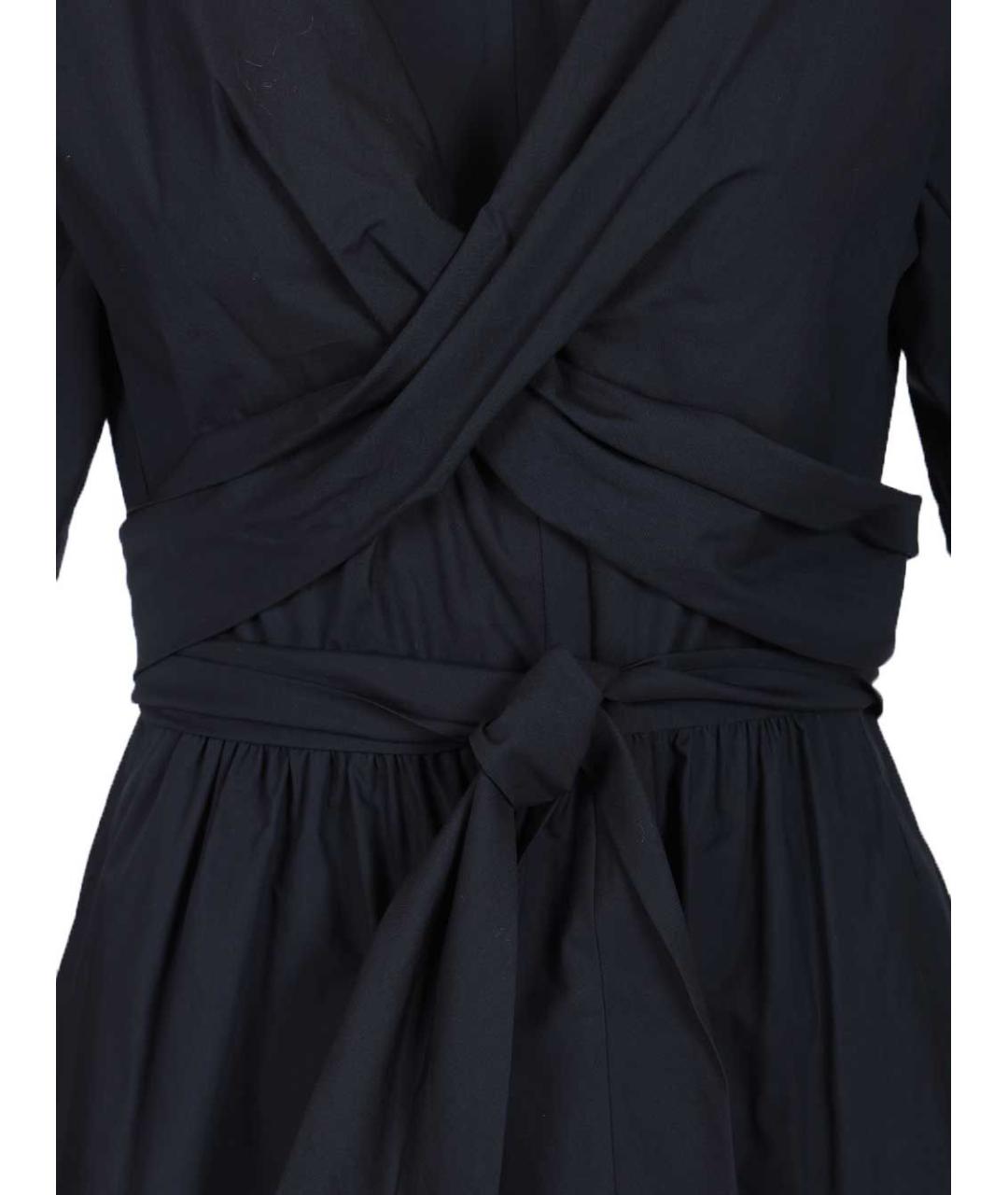 EMPORIO ARMANI Темно-синее хлопковое повседневное платье, фото 4