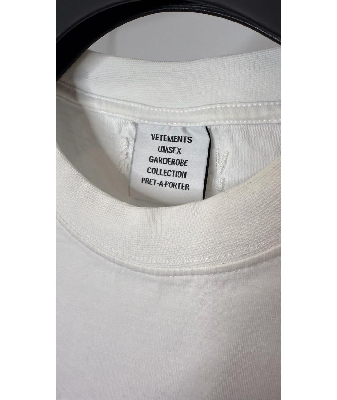 VETEMENTS Белая хлопковая футболка, фото 4