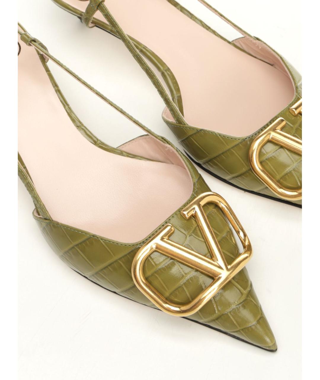 VALENTINO Зеленые кожаные туфли, фото 6