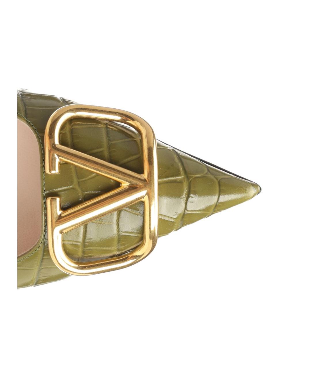 VALENTINO Зеленые кожаные туфли, фото 4