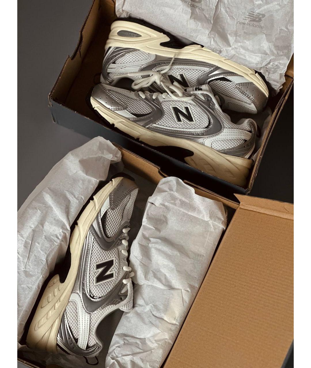 NEW BALANCE Белые текстильные кроссовки, фото 5